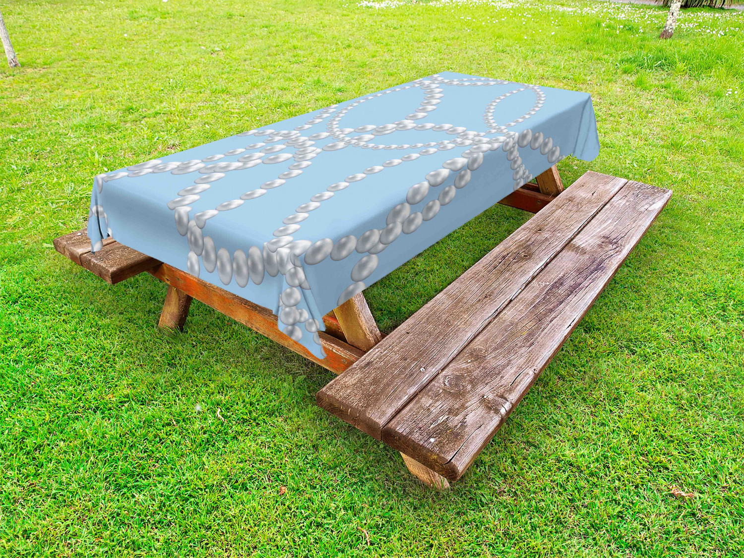 Pearls Outdoor Picnic Tablecloth in 3 Sizes Washable Waterproof