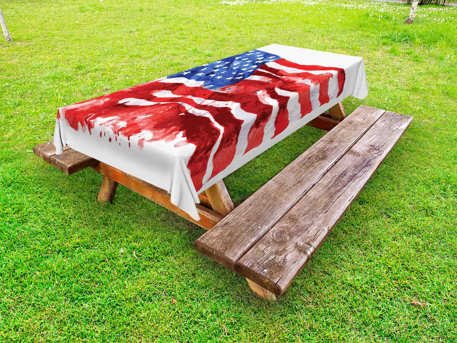 American Outdoor Picnic Tablecloth in 3 Sizes Washable Waterproof - Picture 27 of 44
