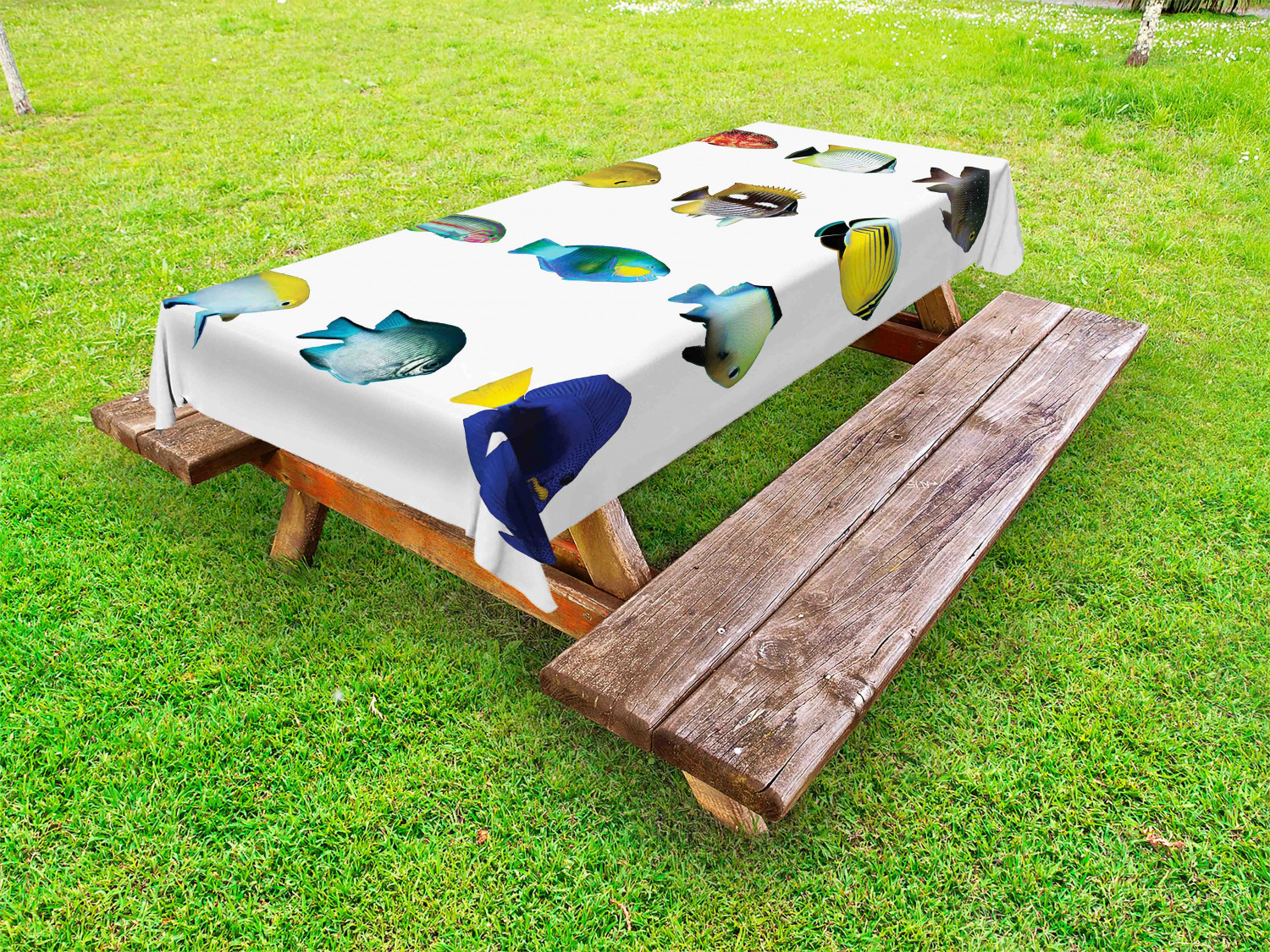Ocean Fauna Outdoor Picnic Tablecloth in 3 Sizes Washable Waterproof - Picture 17 of 44
