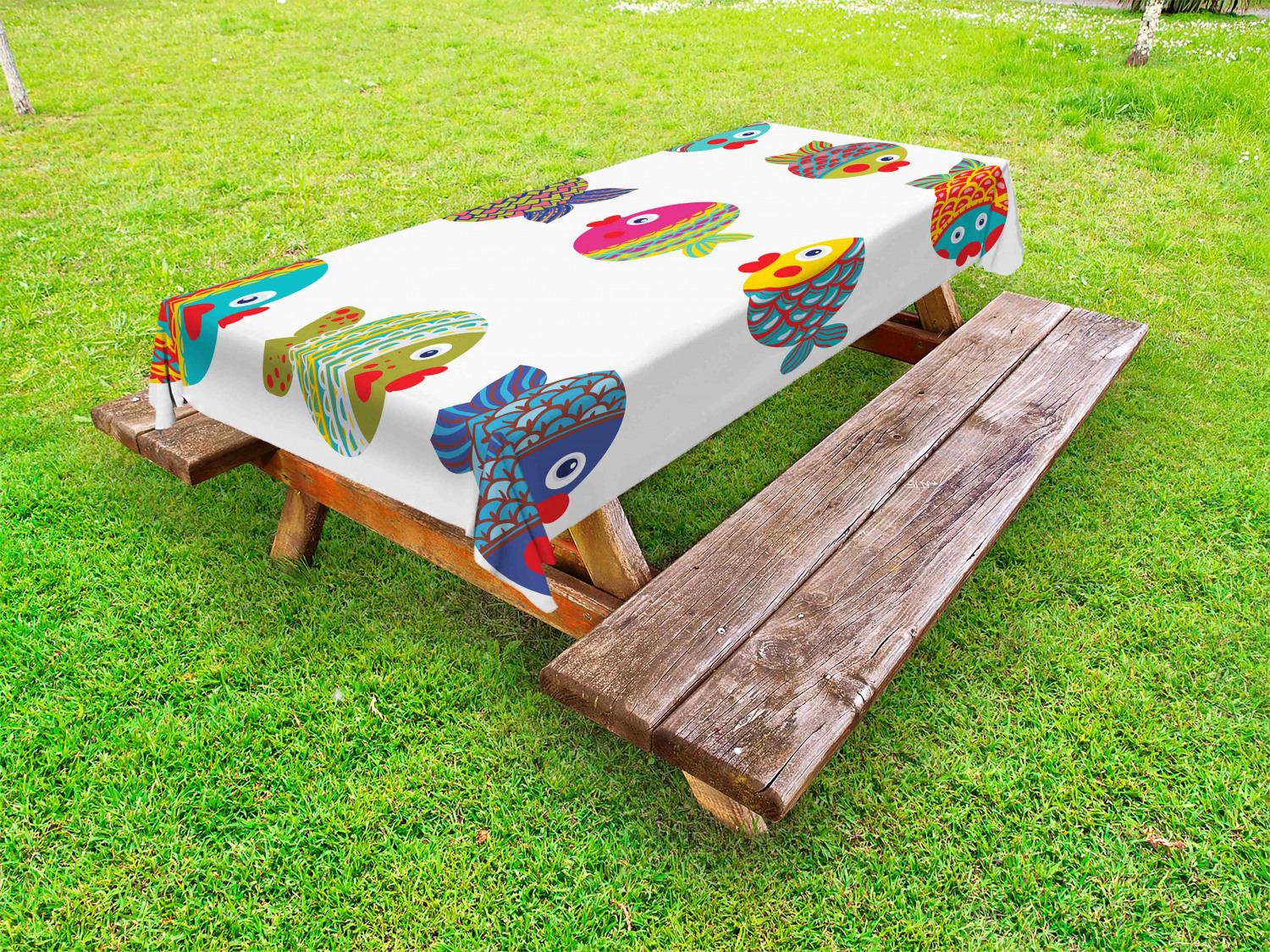 Ocean Fauna Outdoor Picnic Tablecloth in 3 Sizes Washable Waterproof - Picture 15 of 44