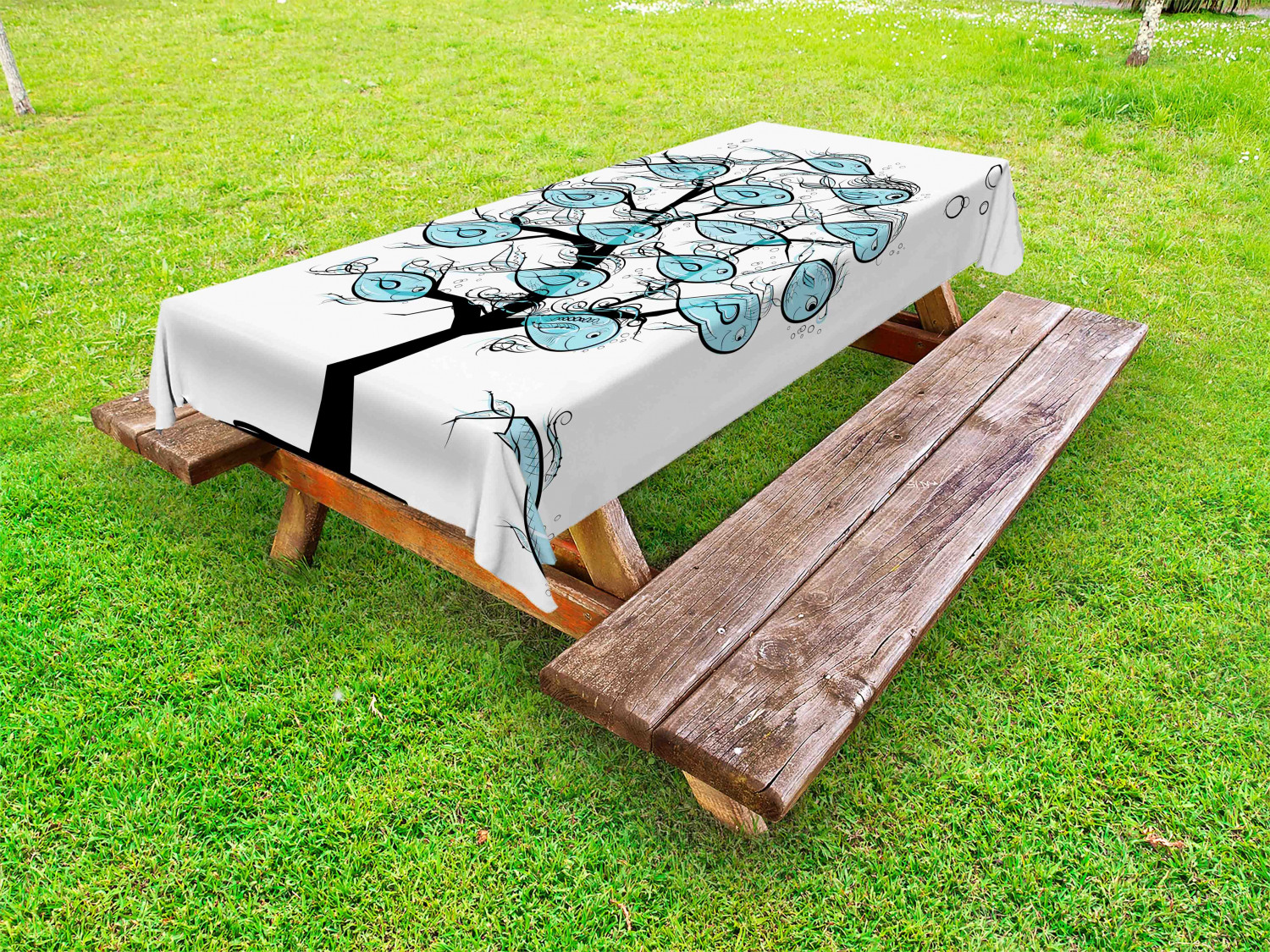 Ocean Fauna Outdoor Picnic Tablecloth in 3 Sizes Washable Waterproof - Picture 3 of 44