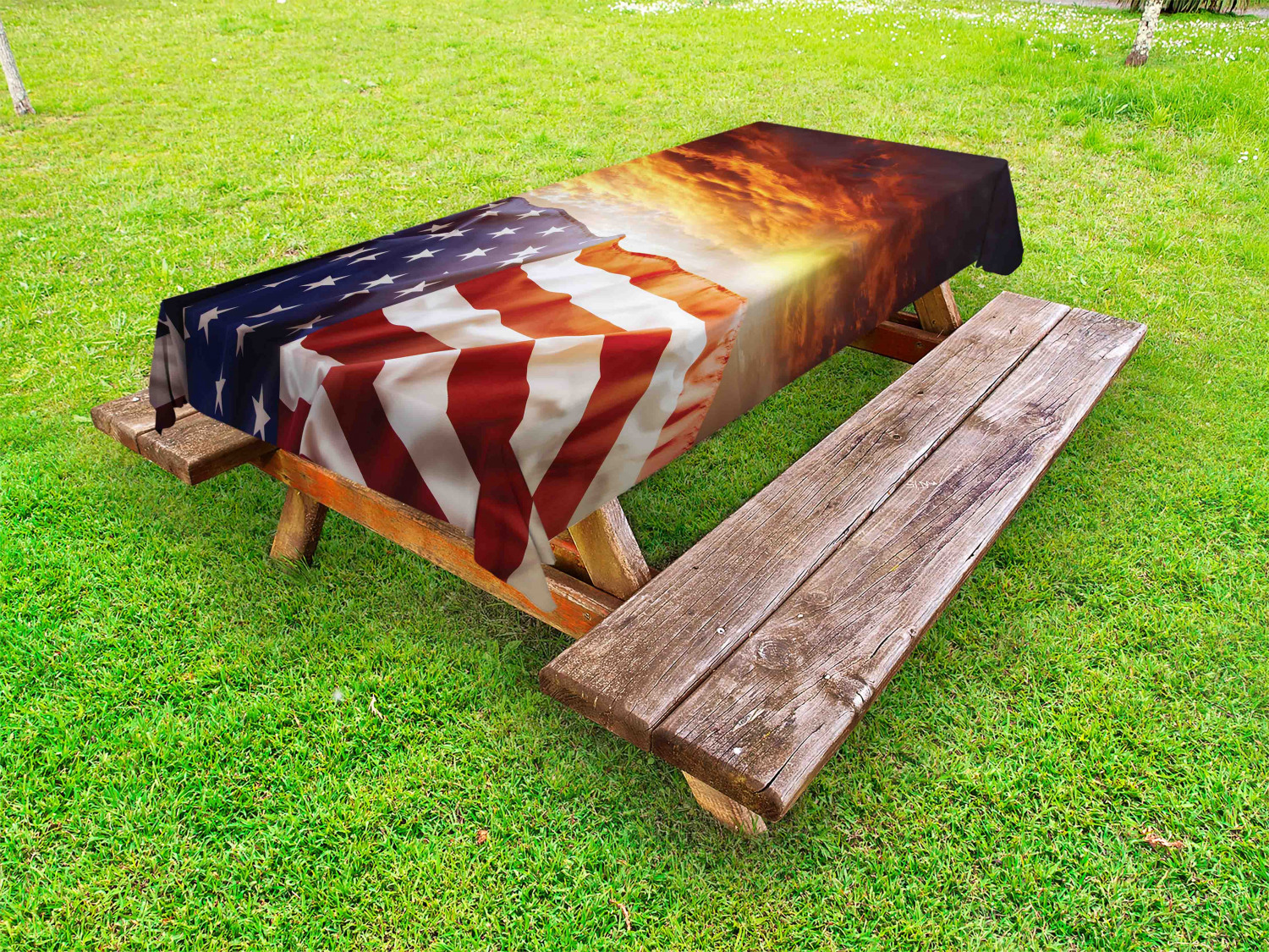 American Outdoor Picnic Tablecloth in 3 Sizes Washable Waterproof - Picture 37 of 44