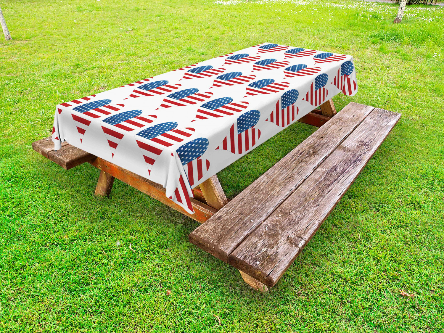 American Outdoor Picnic Tablecloth in 3 Sizes Washable Waterproof - Picture 21 of 44