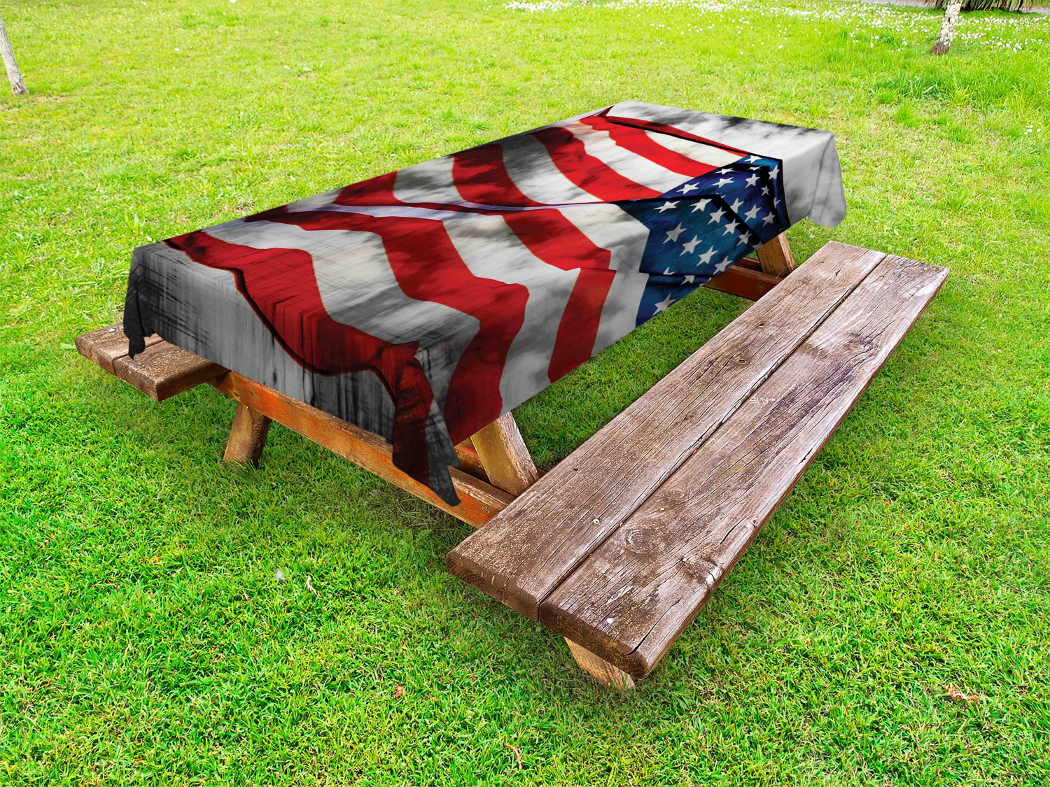 American Outdoor Picnic Tablecloth in 3 Sizes Washable Waterproof - Picture 11 of 44