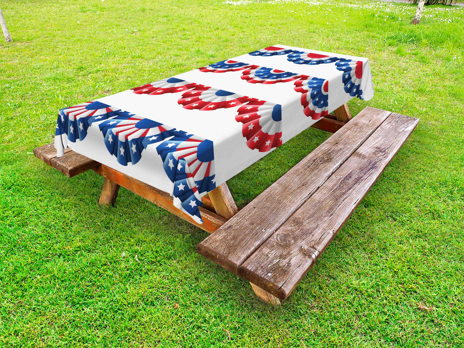 American Outdoor Picnic Tablecloth in 3 Sizes Washable Waterproof - Picture 9 of 44