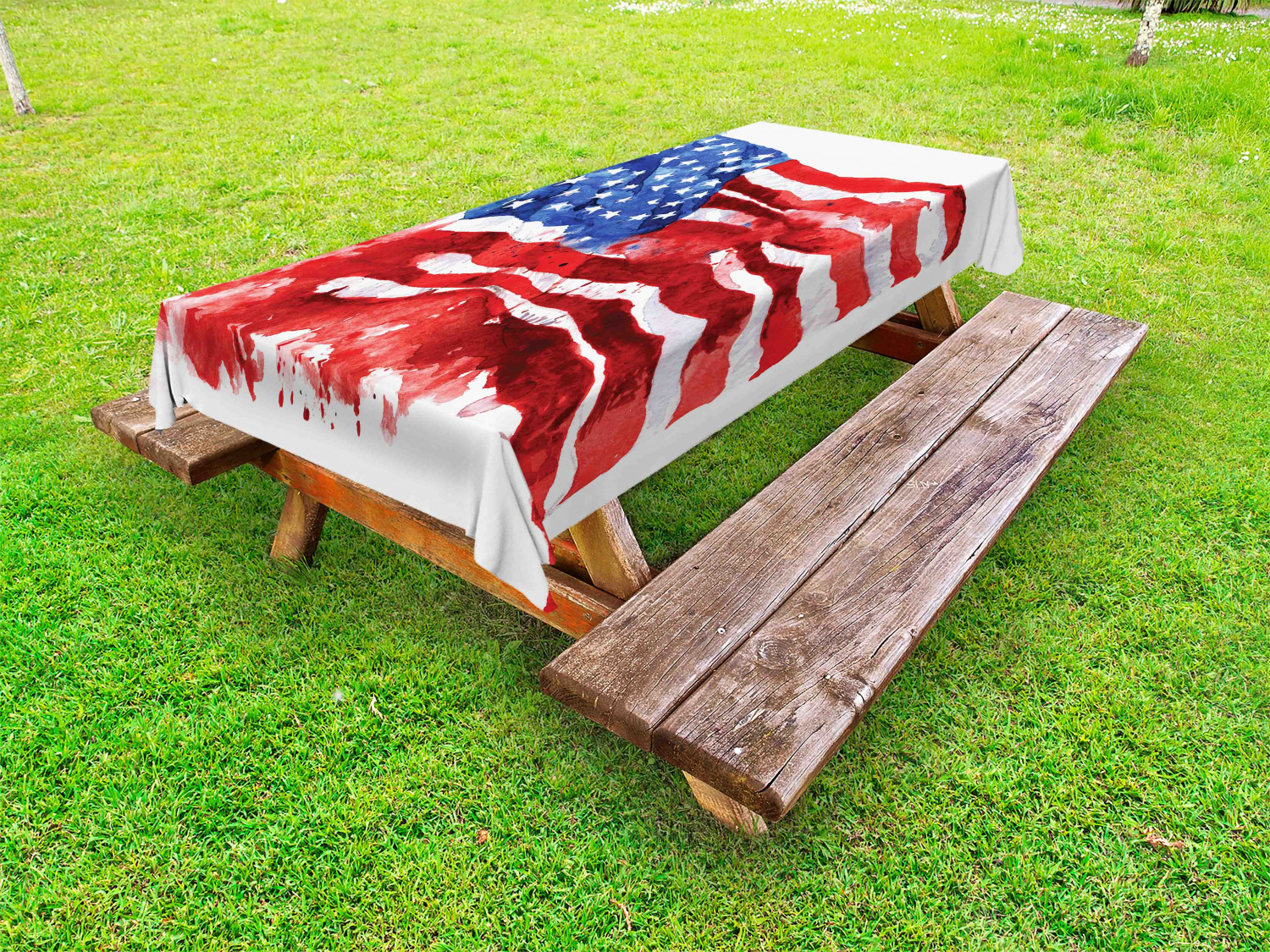 American Outdoor Picnic Tablecloth in 3 Sizes Washable Waterproof - Picture 13 of 44