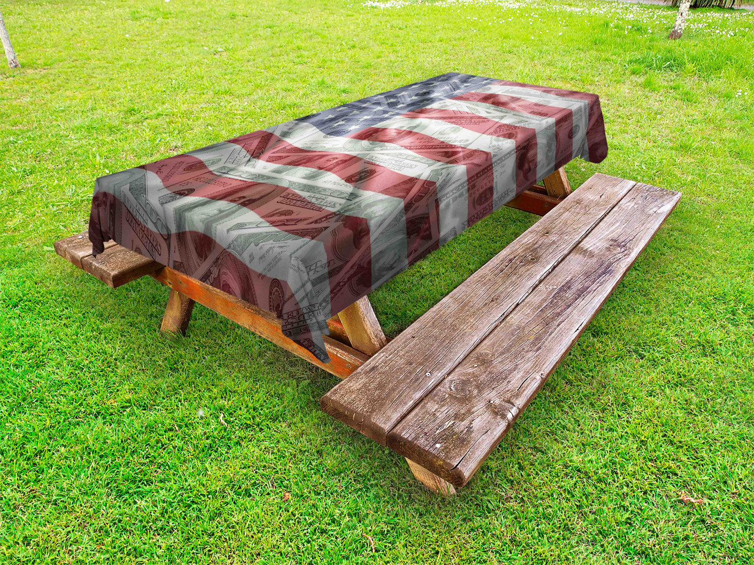 American Outdoor Picnic Tablecloth in 3 Sizes Washable Waterproof - Picture 15 of 44