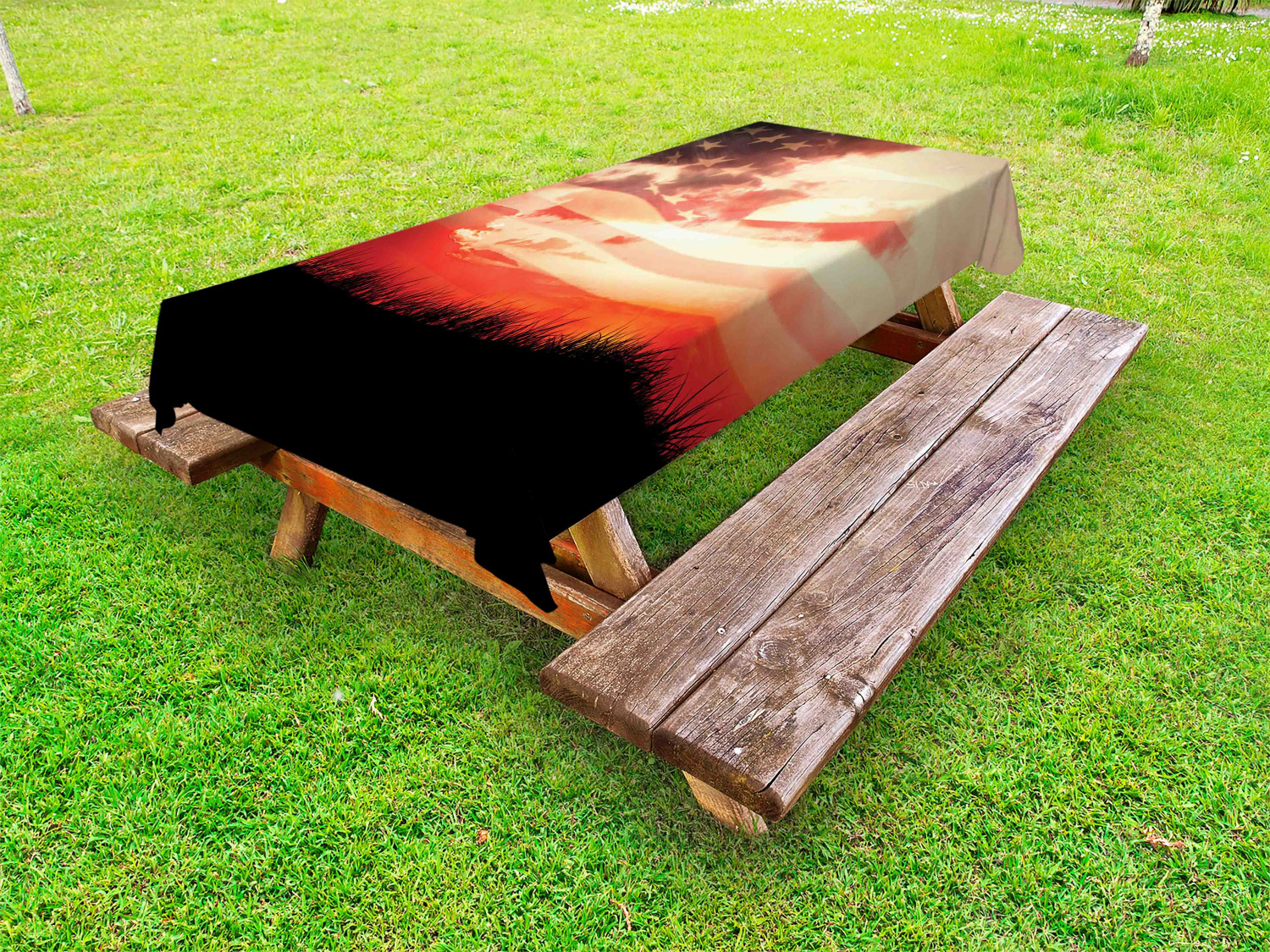 American Outdoor Picnic Tablecloth in 3 Sizes Washable Waterproof - Picture 29 of 44