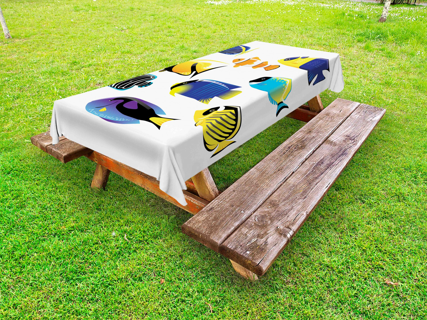 Ocean Fauna Outdoor Picnic Tablecloth in 3 Sizes Washable Waterproof - Picture 41 of 44