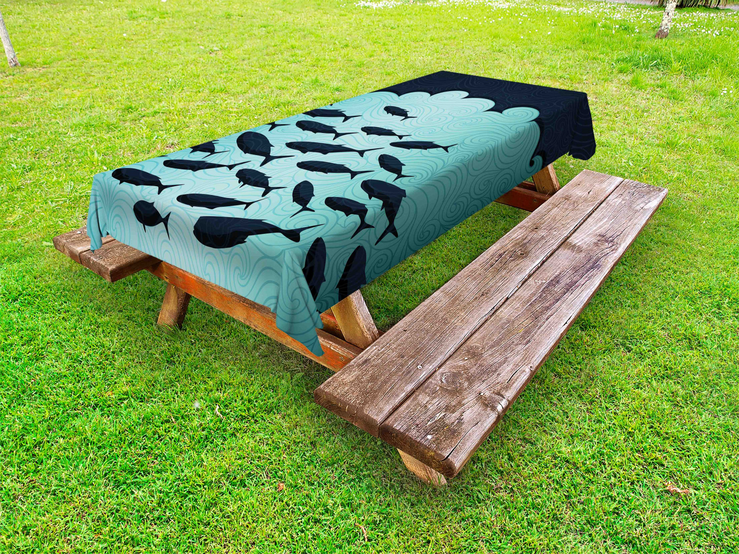 Ocean Fauna Outdoor Picnic Tablecloth in 3 Sizes Washable Waterproof - Picture 21 of 44