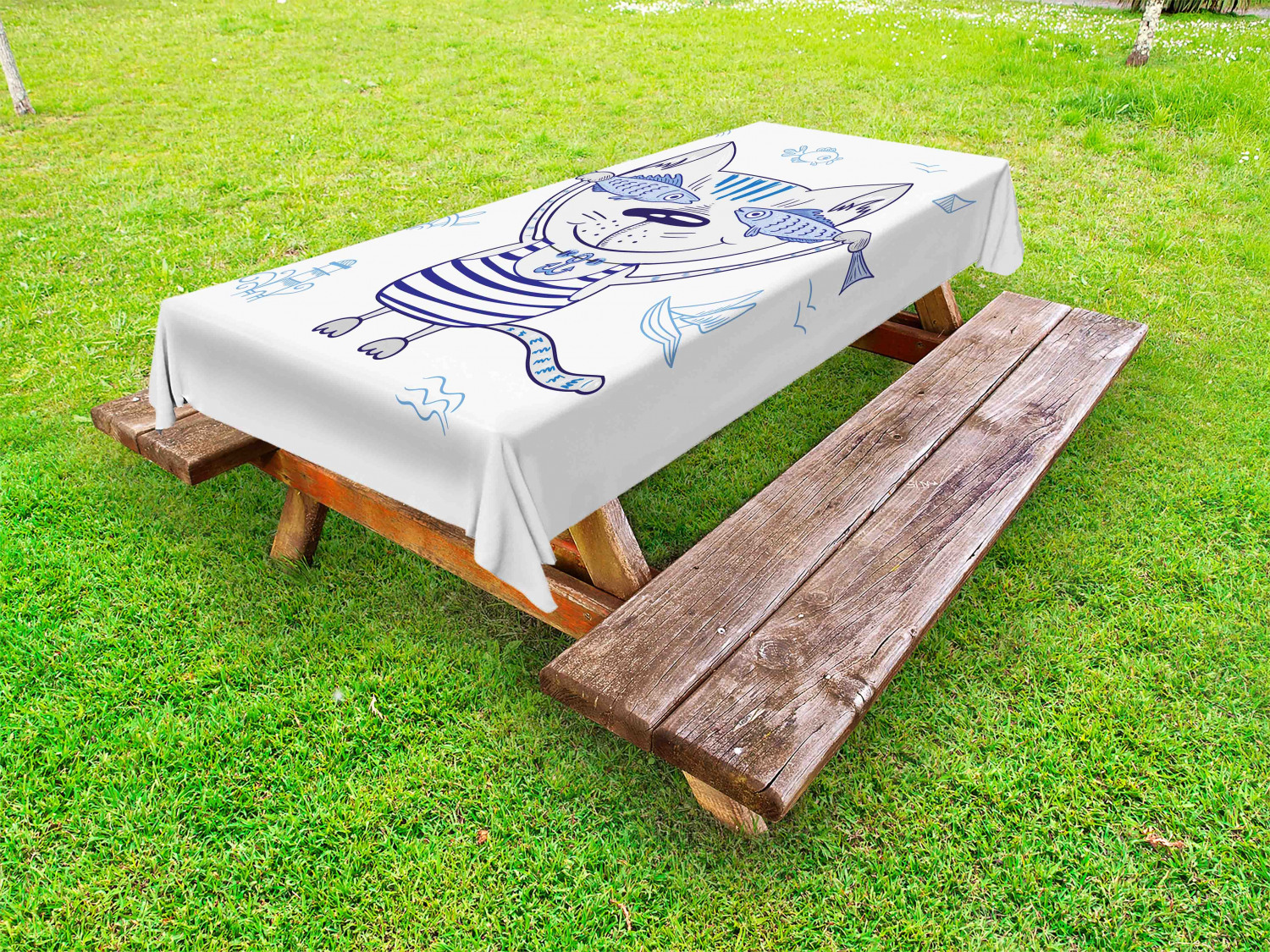 Ocean Fauna Outdoor Picnic Tablecloth in 3 Sizes Washable Waterproof - Picture 25 of 44