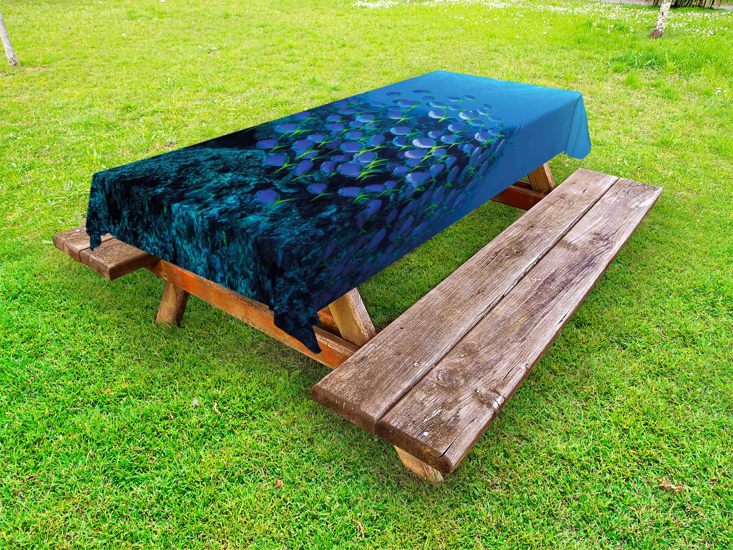 Ocean Fauna Outdoor Picnic Tablecloth in 3 Sizes Washable Waterproof - Picture 37 of 44