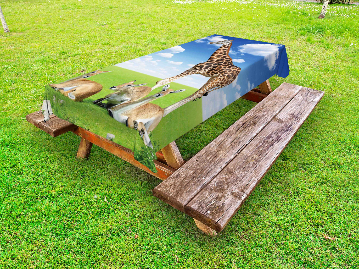 Woodland Animals Outdoor Picnic Tablecloth in 3 Sizes Washable Waterproof - Picture 49 of 50