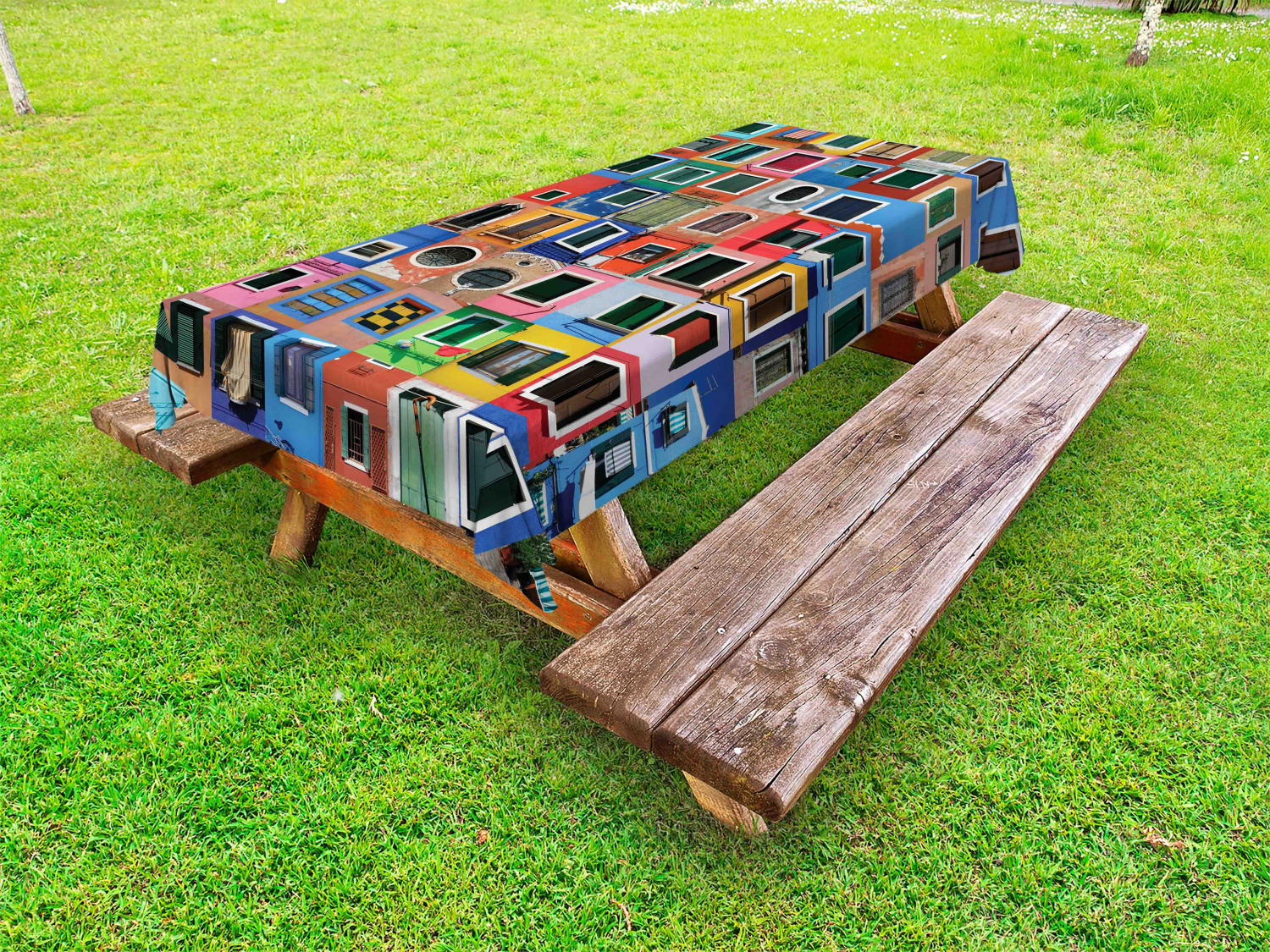 Colorful Outdoor Picnic Tablecloth in 3 Sizes Washable Waterproof - Picture 37 of 60