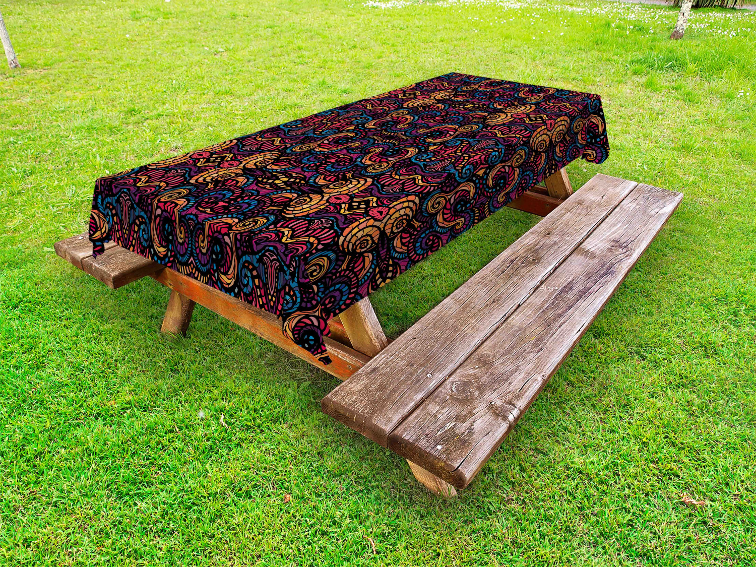 Retro Girls Outdoor Picnic Tablecloth in 3 Sizes Washable Waterproof - Picture 35 of 54