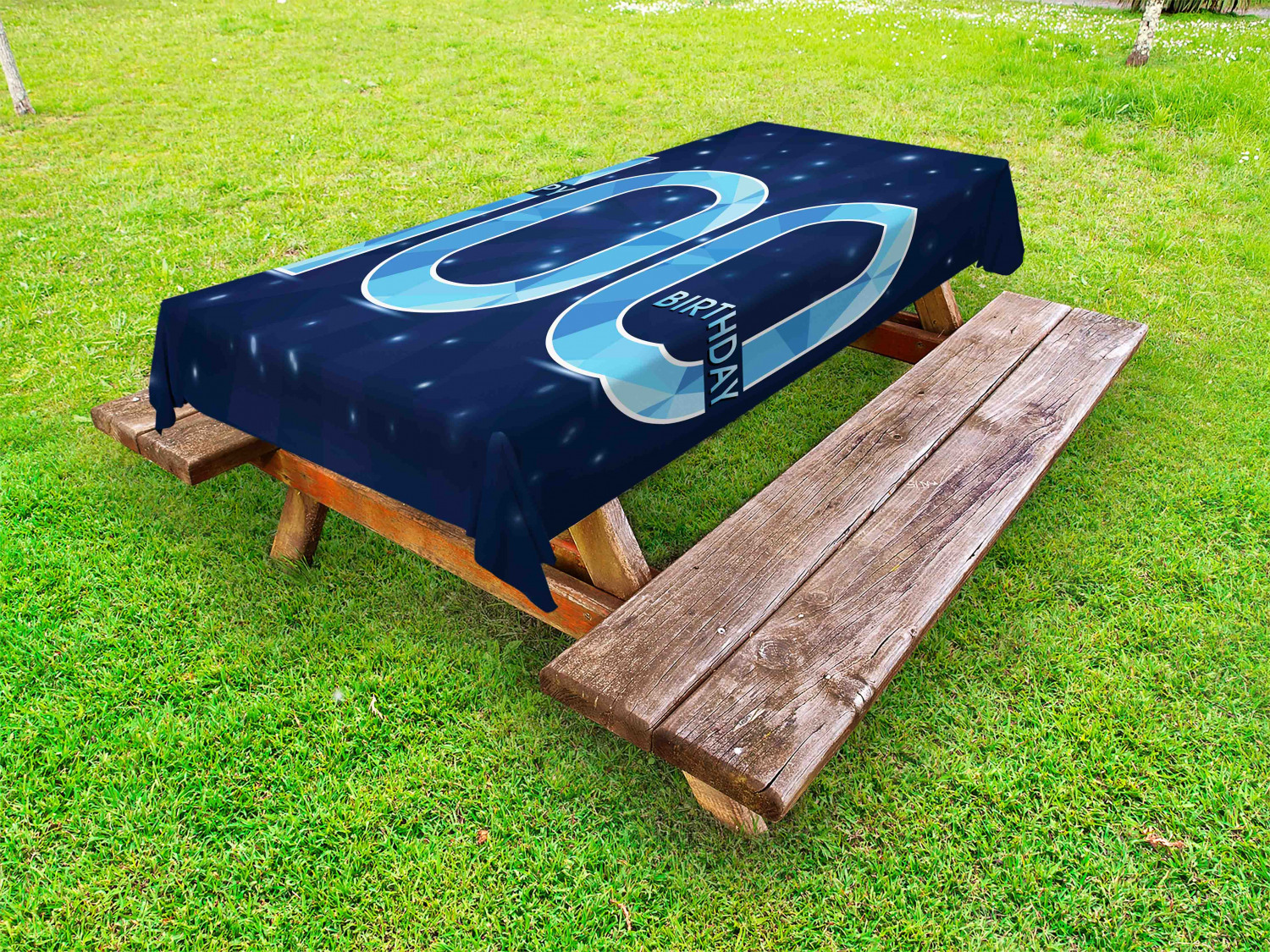 100th Birthday Outdoor Picnic Tablecloth in 3 Sizes Washable Waterproof - Picture 7 of 28