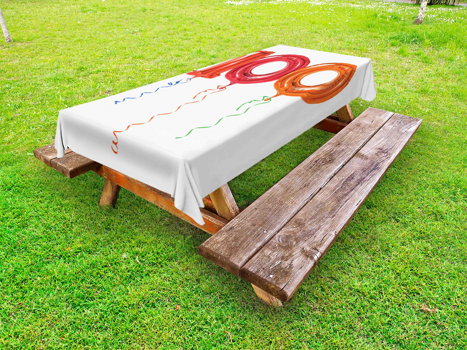 100th Birthday Outdoor Picnic Tablecloth in 3 Sizes Washable Waterproof - Picture 23 of 28