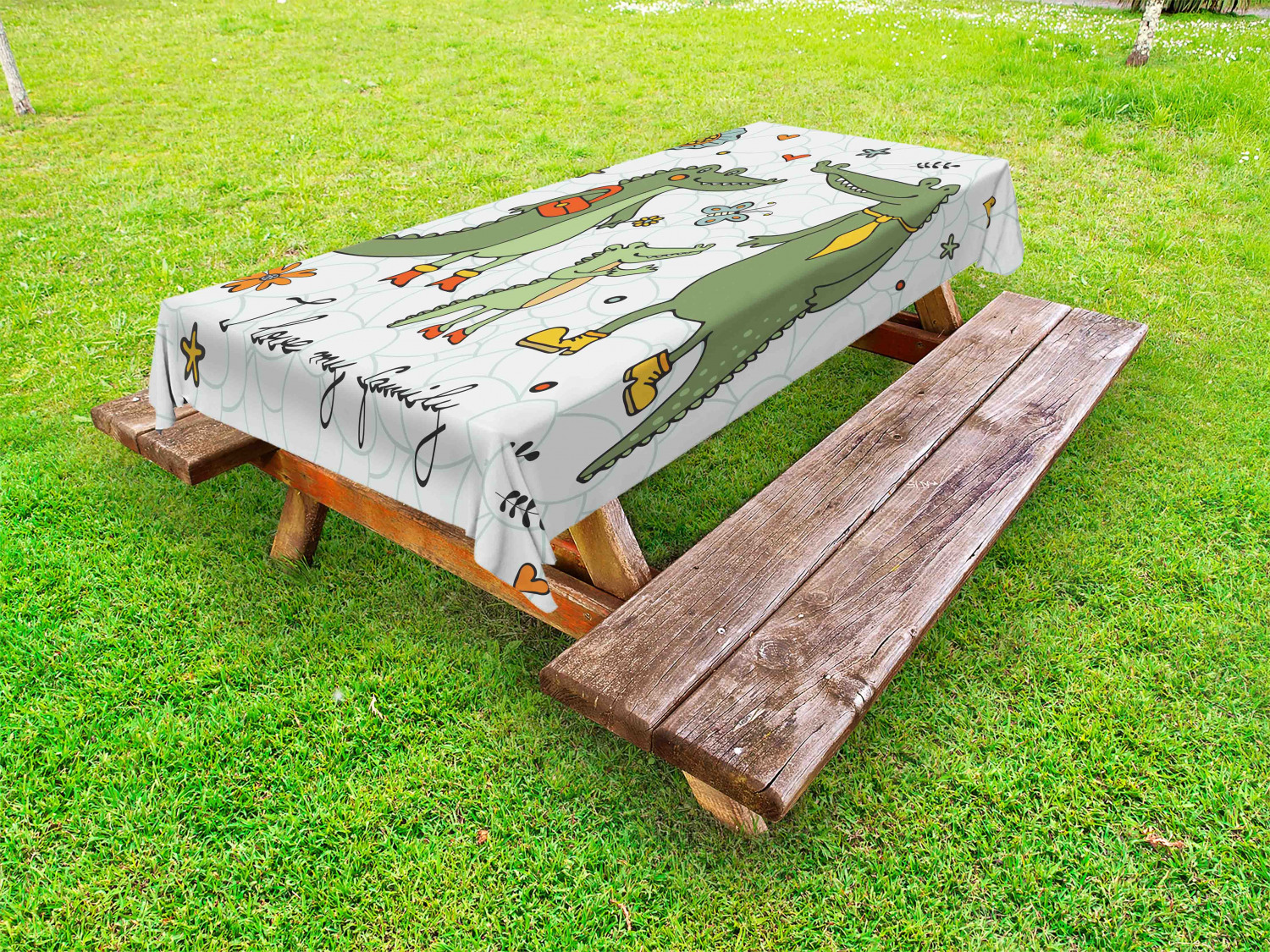 Family Outdoor Picnic Tablecloth in 3 Sizes Washable Waterproof Ambesonne - Picture 11 of 46