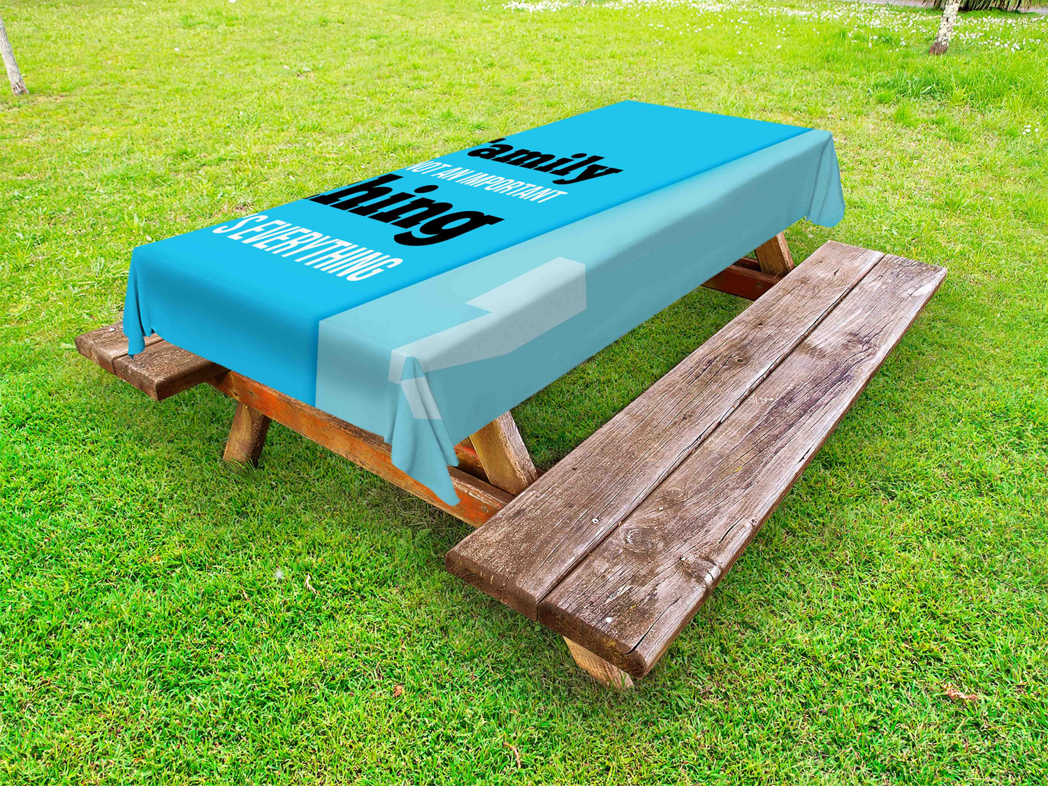Family Outdoor Picnic Tablecloth in 3 Sizes Washable Waterproof Ambesonne - Picture 17 of 46