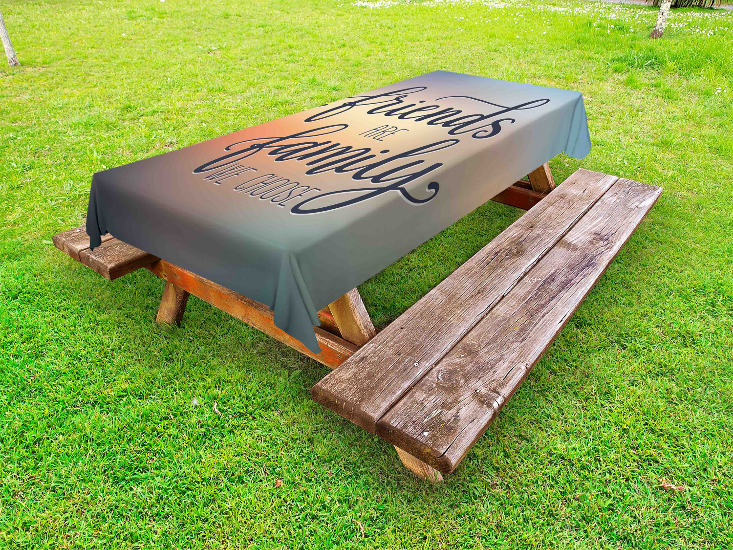 Family Outdoor Picnic Tablecloth in 3 Sizes Washable Waterproof Ambesonne - Picture 23 of 46