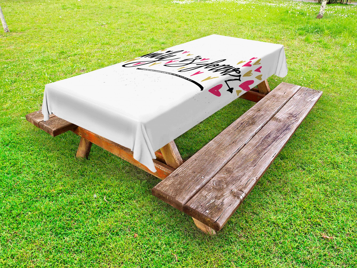 Family Outdoor Picnic Tablecloth in 3 Sizes Washable Waterproof Ambesonne - Picture 13 of 46