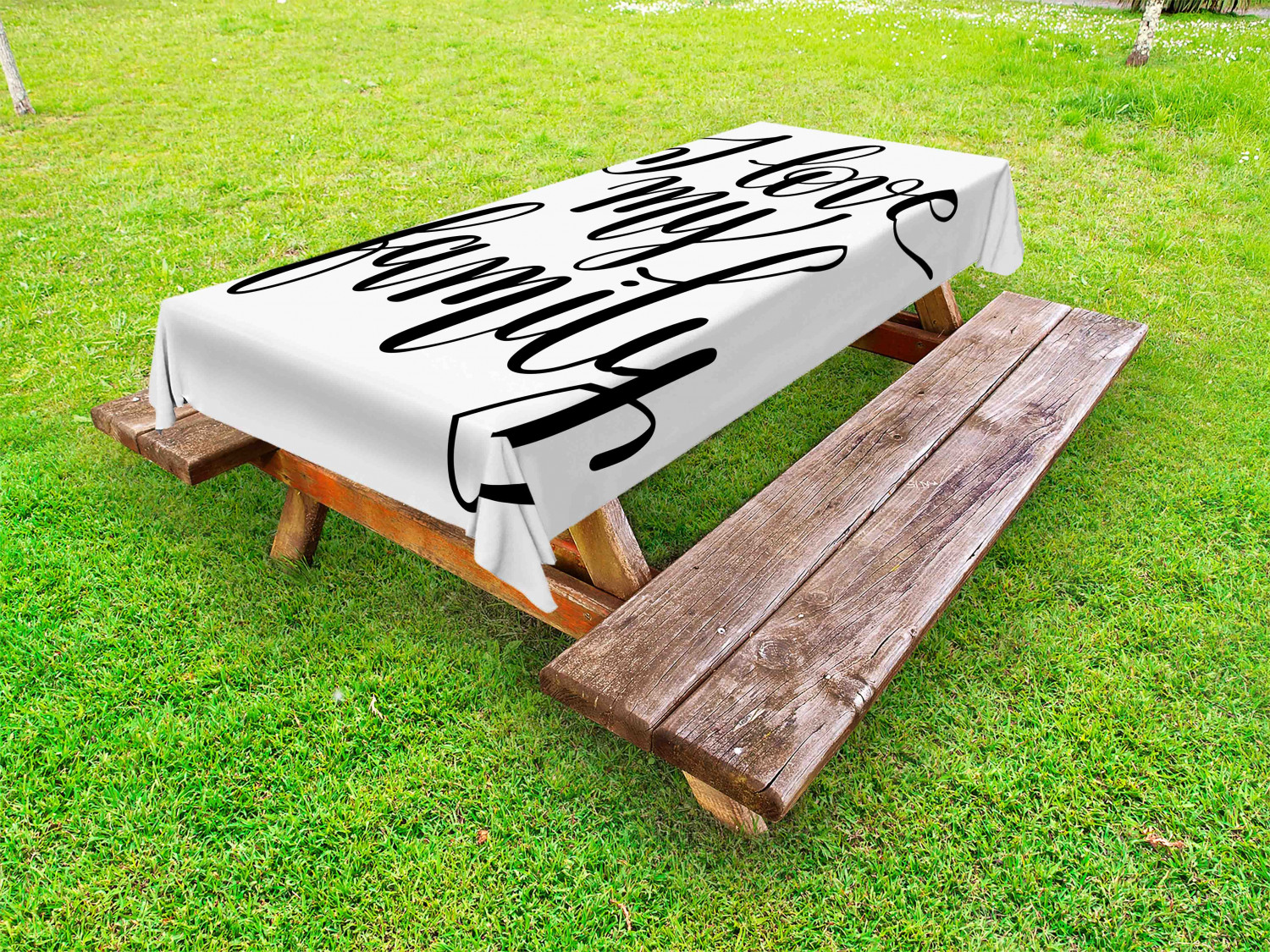 Family Outdoor Picnic Tablecloth in 3 Sizes Washable Waterproof Ambesonne - Picture 5 of 46