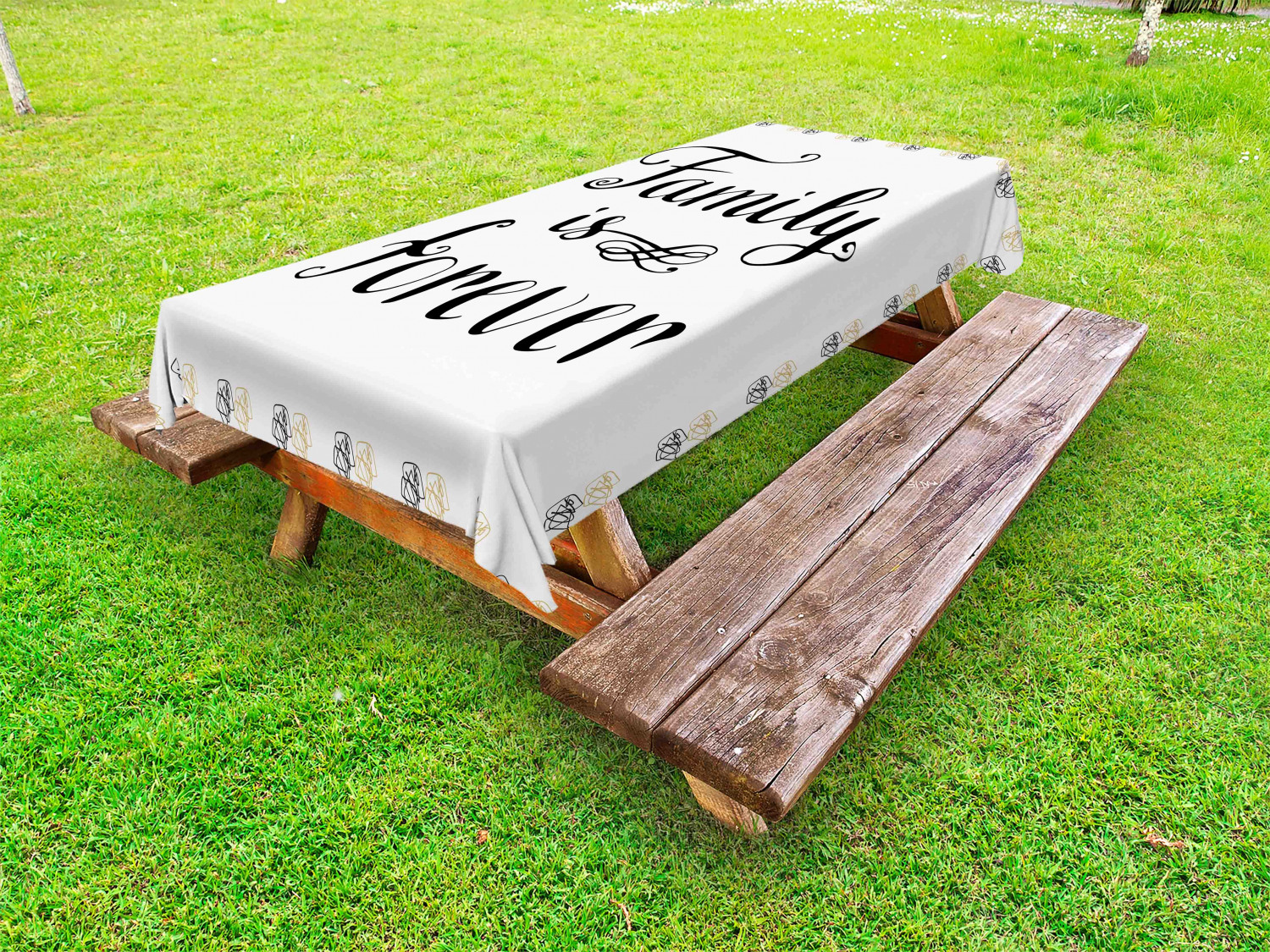 Family Outdoor Picnic Tablecloth in 3 Sizes Washable Waterproof Ambesonne - Picture 33 of 46