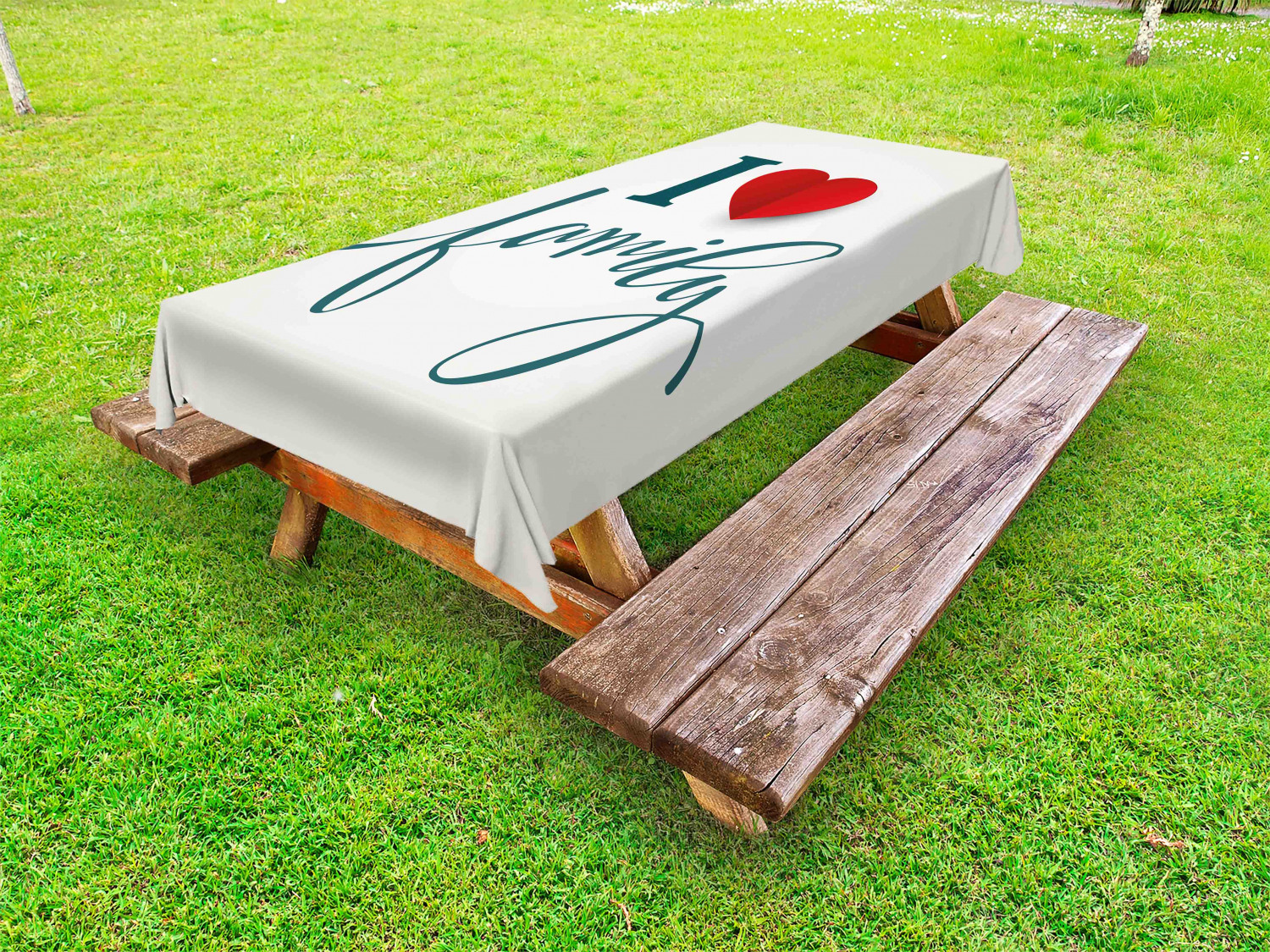 Family Outdoor Picnic Tablecloth in 3 Sizes Washable Waterproof Ambesonne - Picture 39 of 46