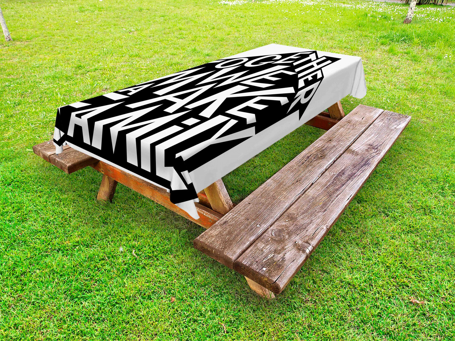 Family Outdoor Picnic Tablecloth in 3 Sizes Washable Waterproof Ambesonne - Picture 29 of 46