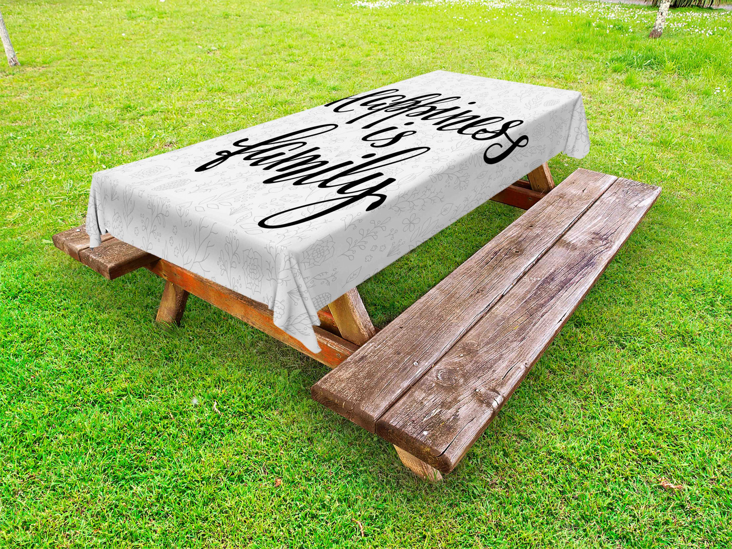 Family Outdoor Picnic Tablecloth in 3 Sizes Washable Waterproof Ambesonne - Picture 25 of 46
