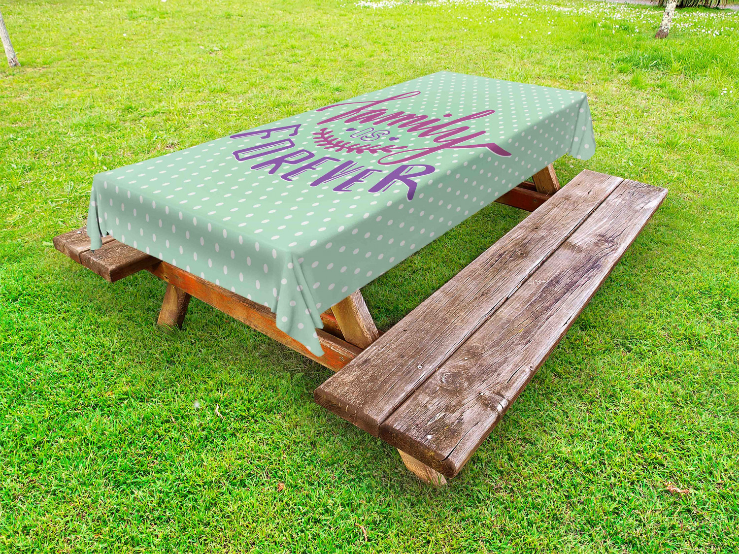 Family Outdoor Picnic Tablecloth in 3 Sizes Washable Waterproof Ambesonne - Picture 43 of 46