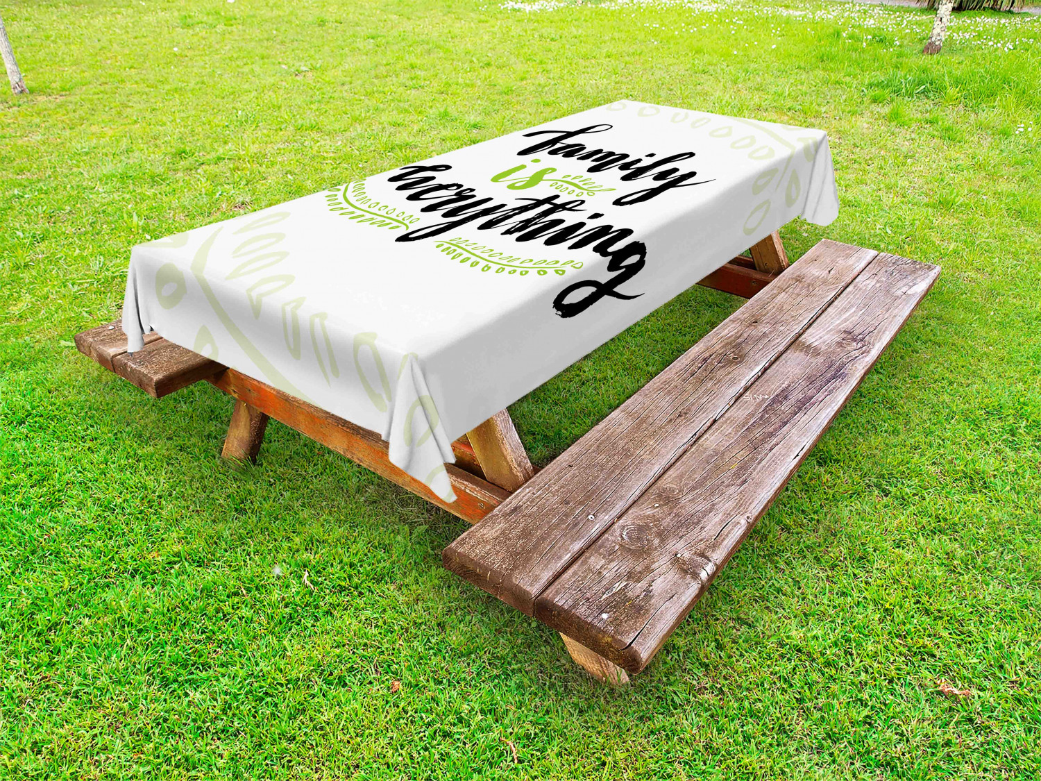 Family Outdoor Picnic Tablecloth in 3 Sizes Washable Waterproof Ambesonne - Picture 37 of 46
