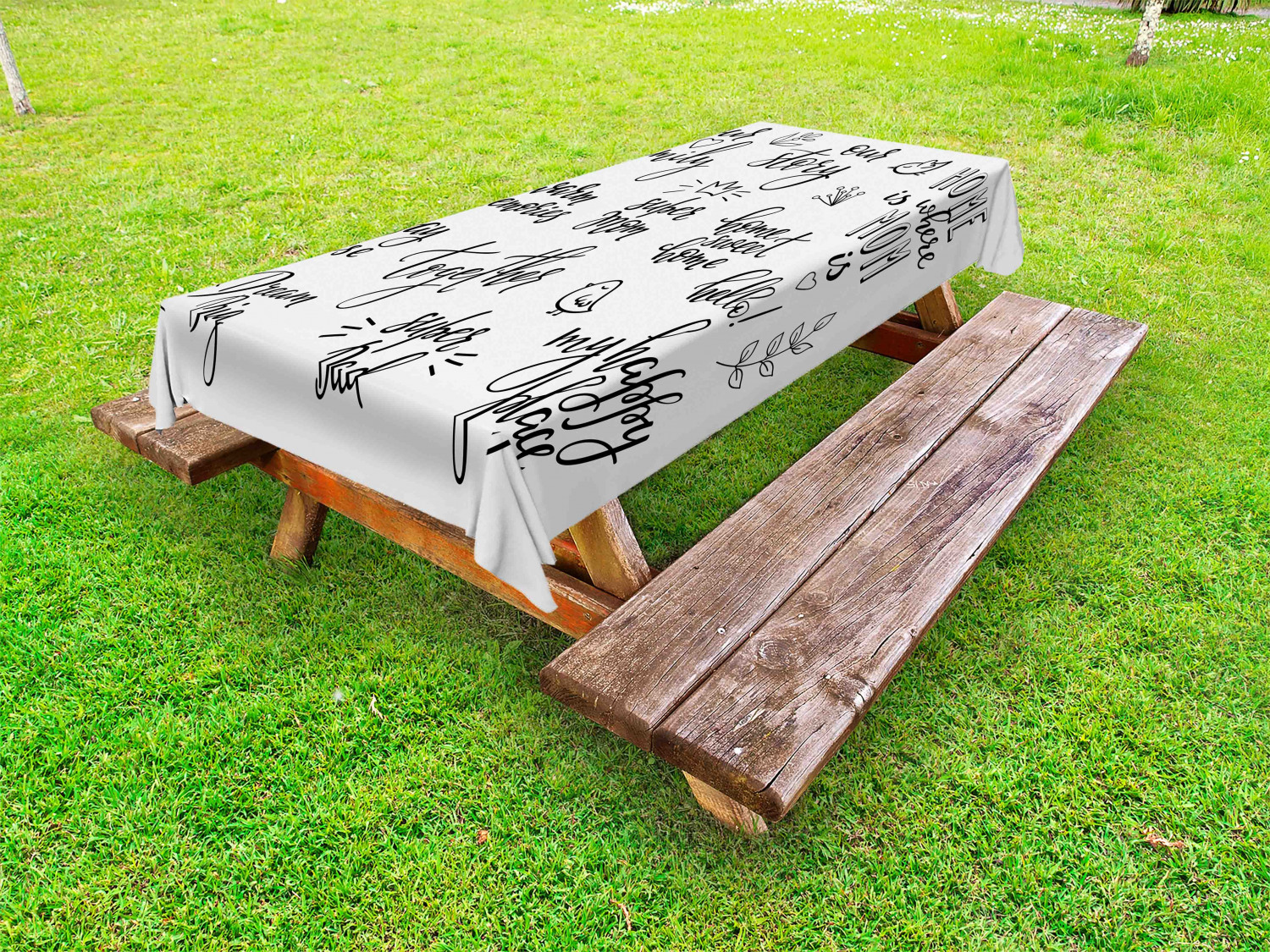Family Outdoor Picnic Tablecloth in 3 Sizes Washable Waterproof Ambesonne - Picture 7 of 46