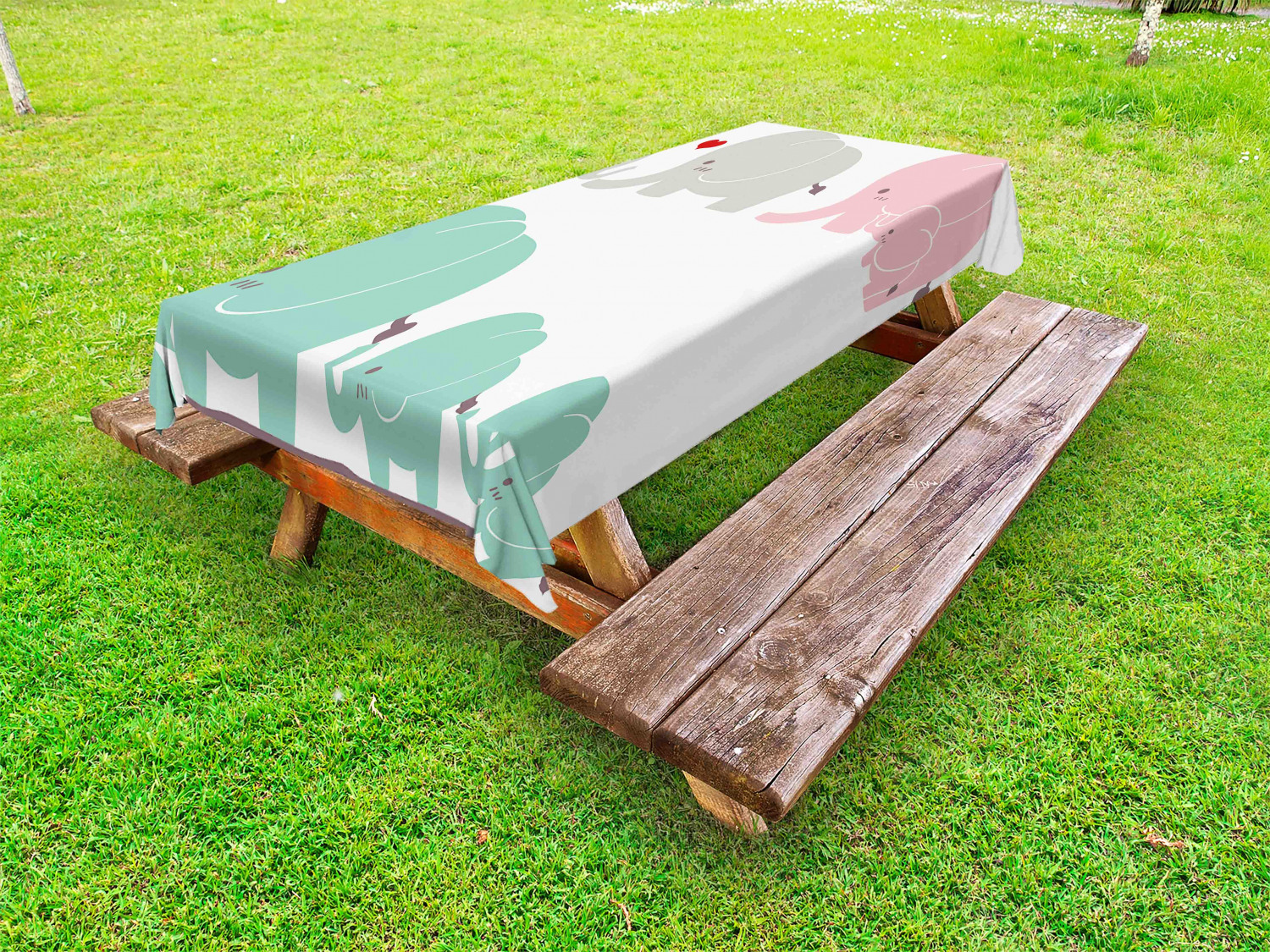 Nursery Animals Outdoor Picnic Tablecloth in 3 Sizes Washable Waterproof