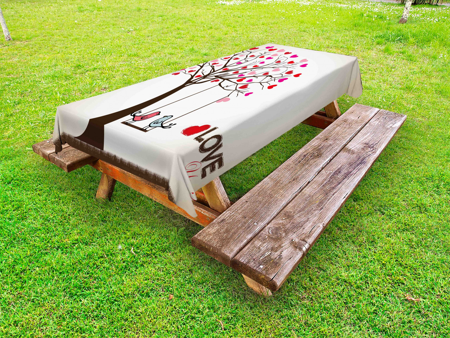Love Outdoor Picnic Tablecloth in 3 Sizes Decorative Washable Waterproof - Picture 15 of 44