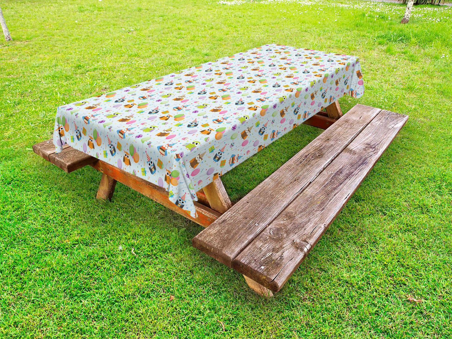 Ambesonne Birthday Outdoor Picnic Tablecloth in 3 Sizes Washable Waterproof - Picture 21 of 28