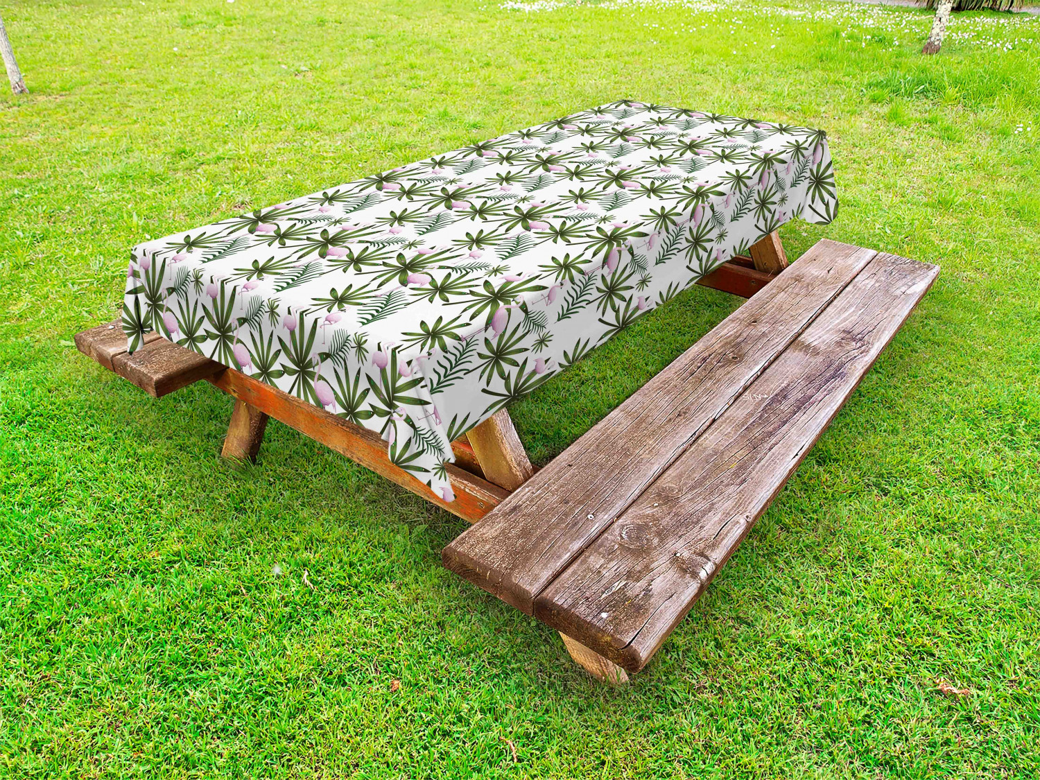 Feminine Pink Outdoor Picnic Tablecloth in 3 Sizes Washable Waterproof Ambesonne - Picture 7 of 62