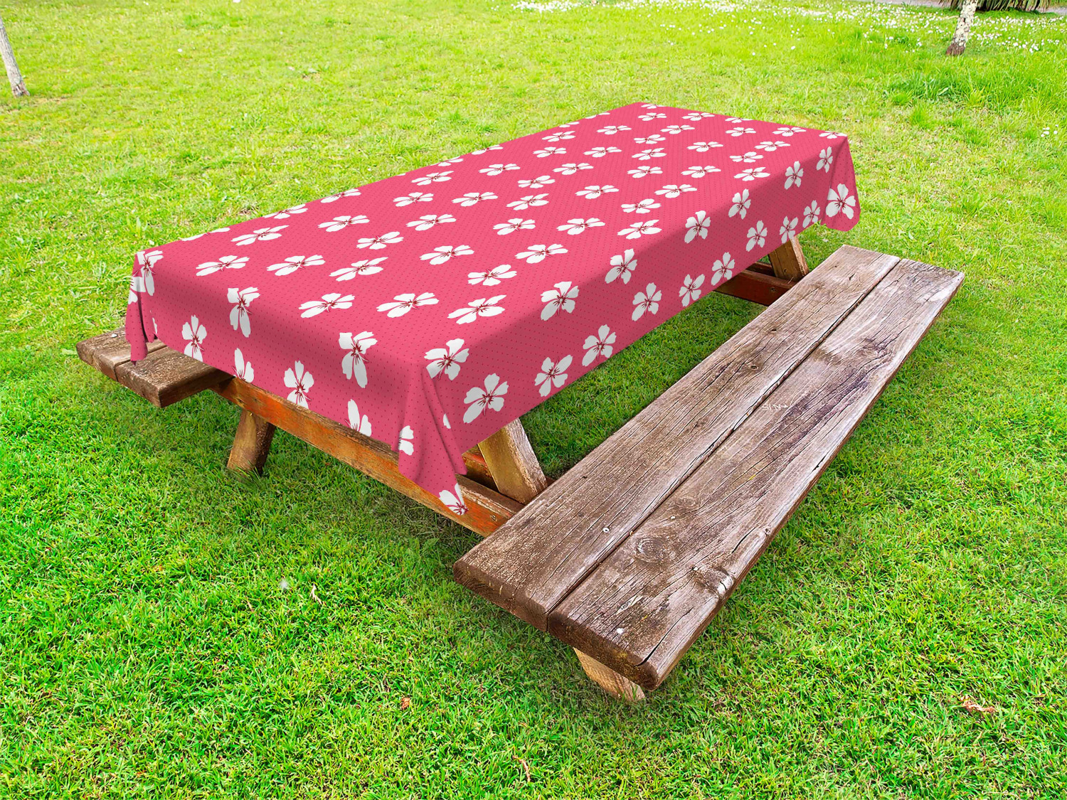 Feminine Pink Outdoor Picnic Tablecloth in 3 Sizes Washable Waterproof Ambesonne - Picture 23 of 62