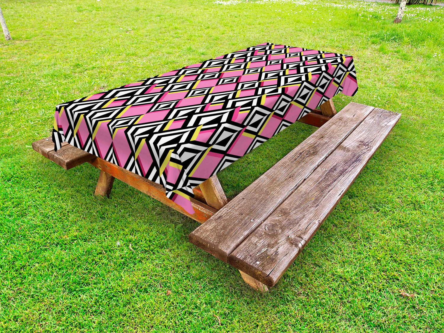 Feminine Pink Outdoor Picnic Tablecloth in 3 Sizes Washable Waterproof Ambesonne - Picture 33 of 62