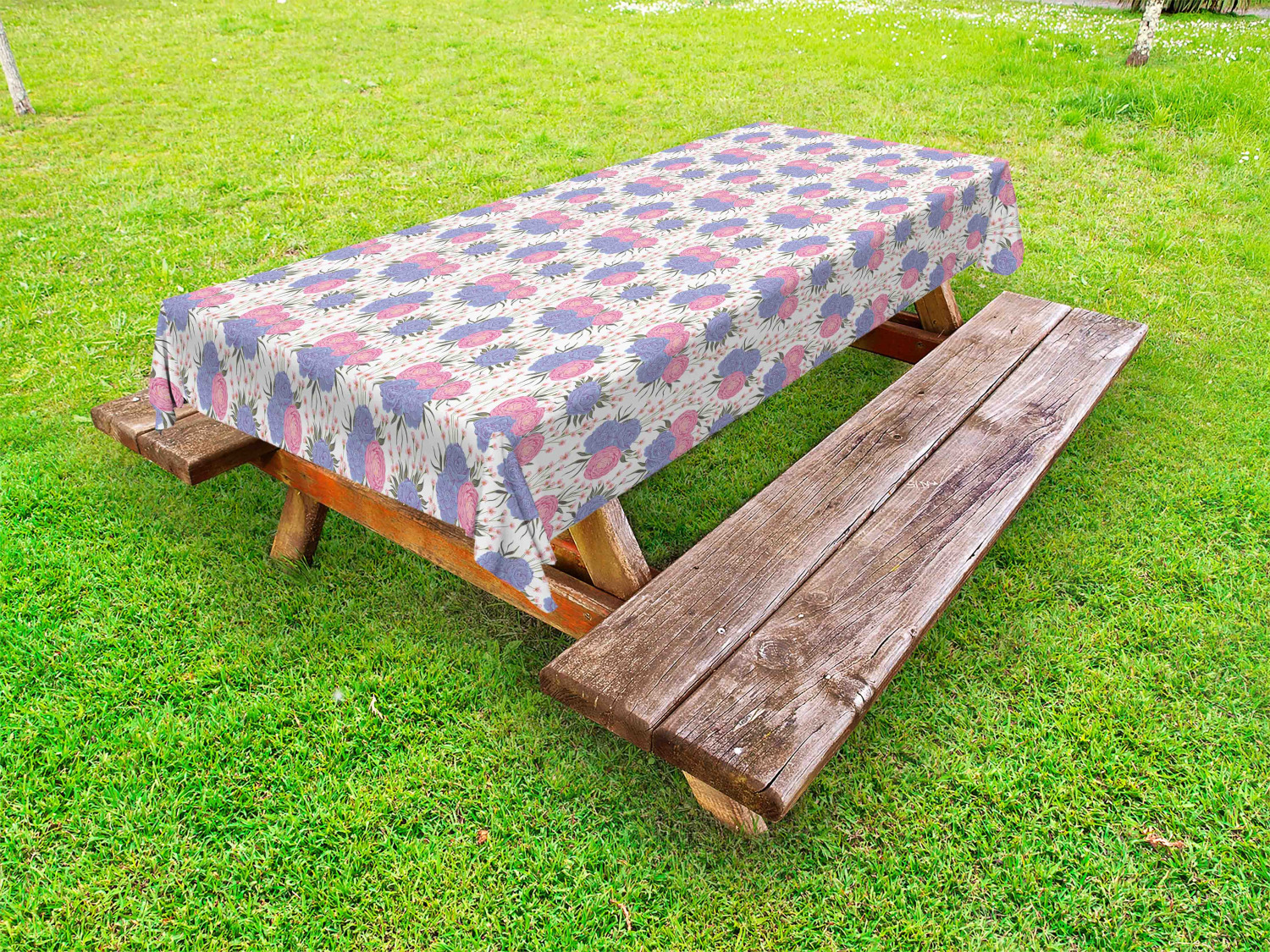 Feminine Pink Outdoor Picnic Tablecloth in 3 Sizes Washable Waterproof Ambesonne - Picture 53 of 62