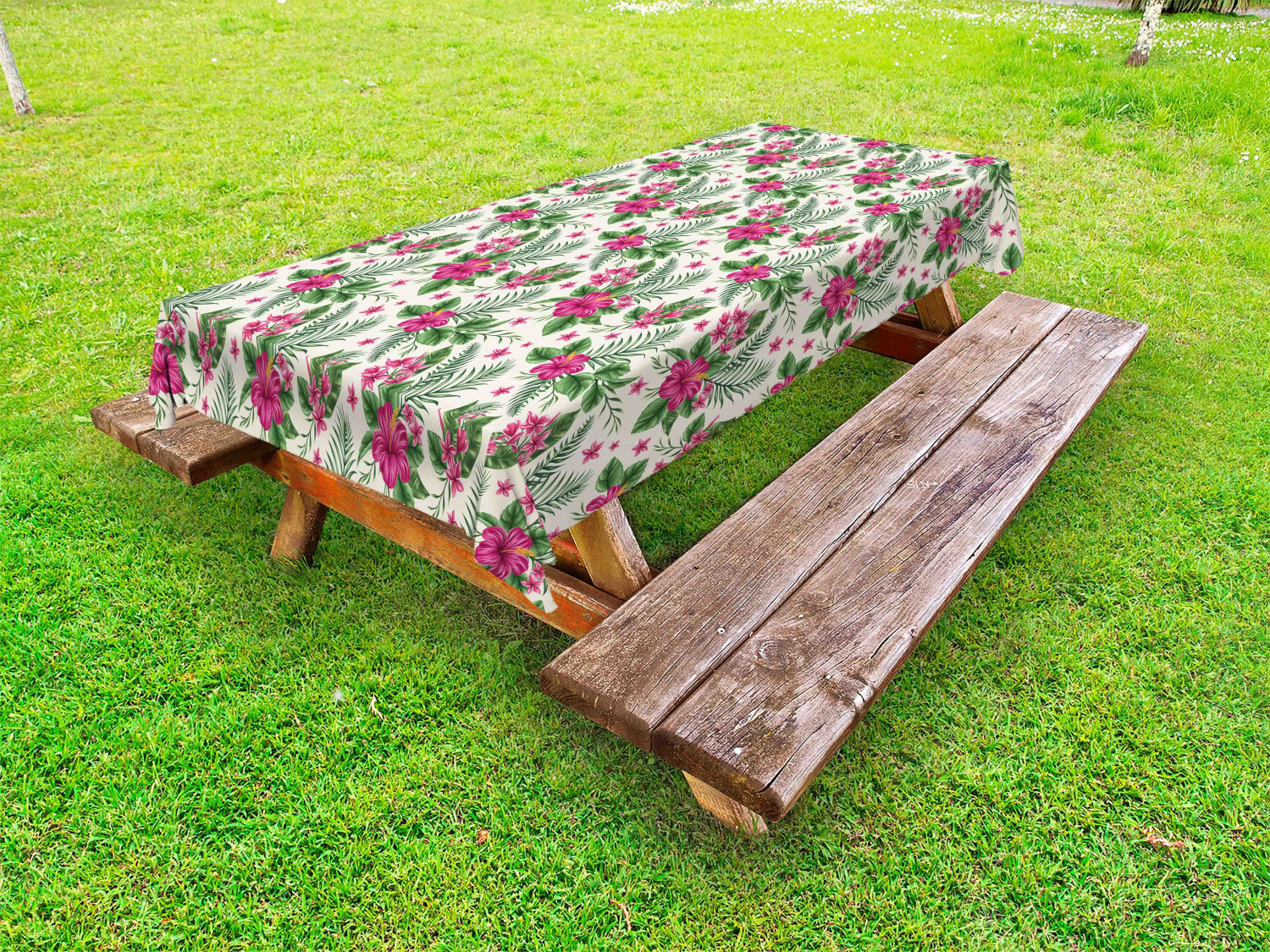 Feminine Pink Outdoor Picnic Tablecloth in 3 Sizes Washable Waterproof Ambesonne - Picture 41 of 62