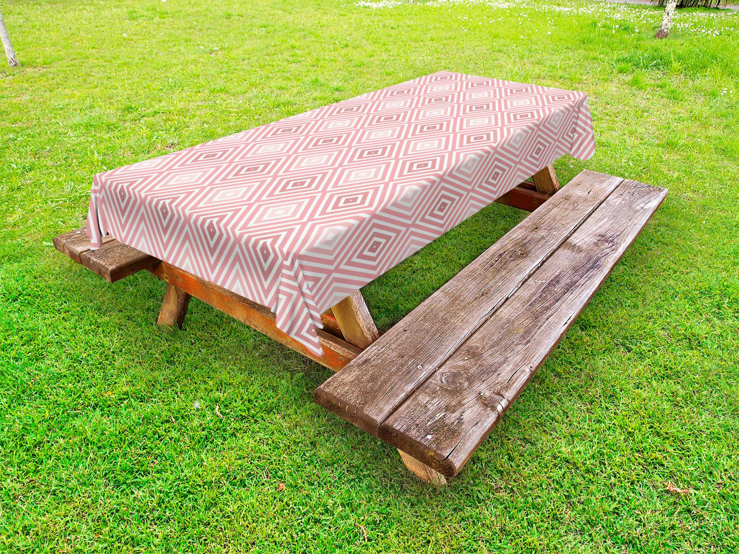Feminine Pink Outdoor Picnic Tablecloth in 3 Sizes Washable Waterproof Ambesonne - Picture 25 of 62