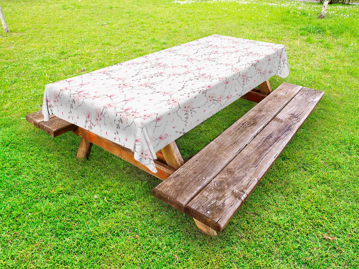 Feminine Pink Outdoor Picnic Tablecloth in 3 Sizes Washable Waterproof Ambesonne - Picture 17 of 62