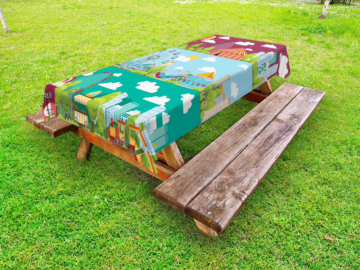 Colorful Outdoor Picnic Tablecloth in 3 Sizes Washable Waterproof - Picture 9 of 60