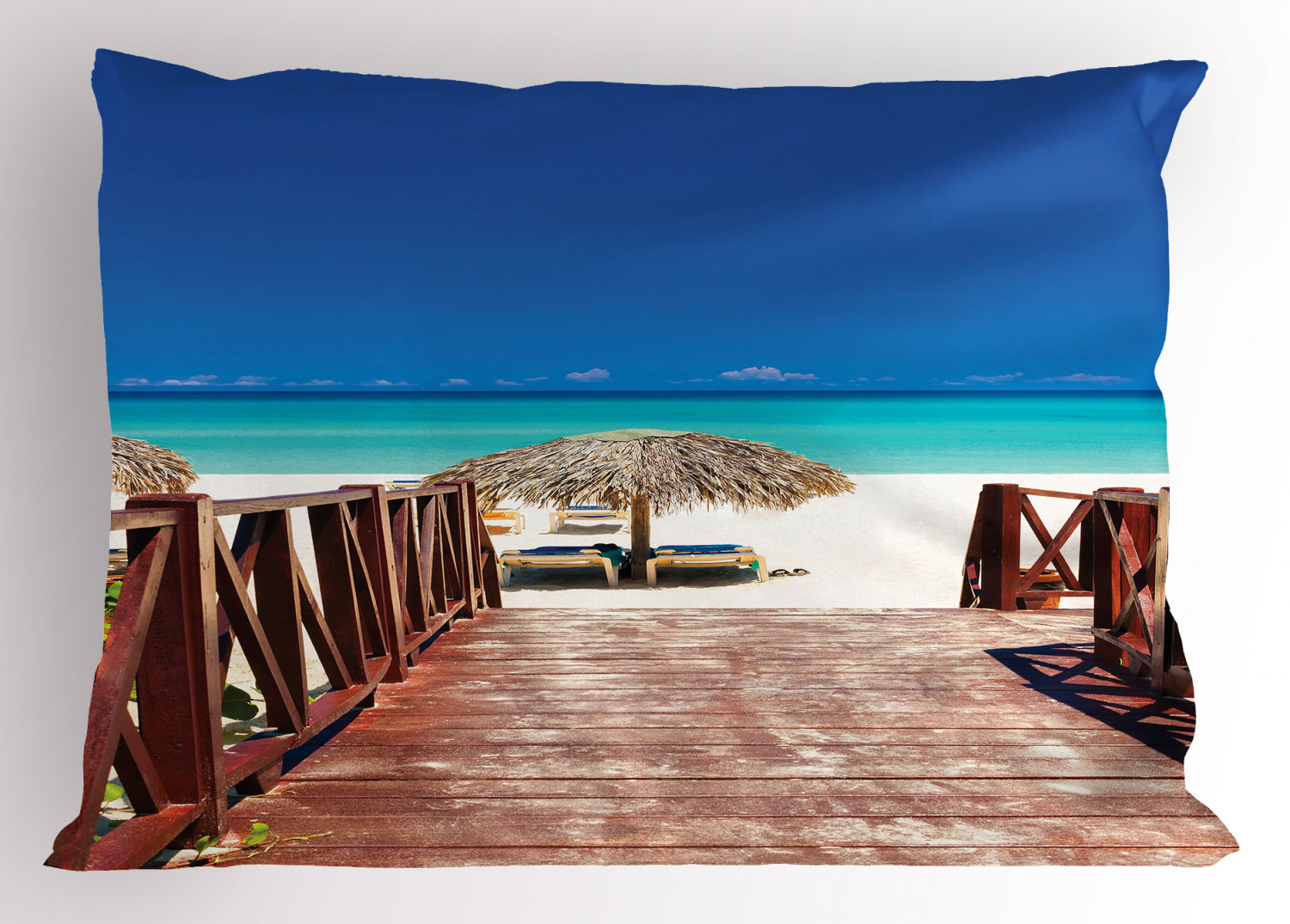 Exotic Beach Pillow Sham Decorative Pillowcase 3 Sizes for Bedroom