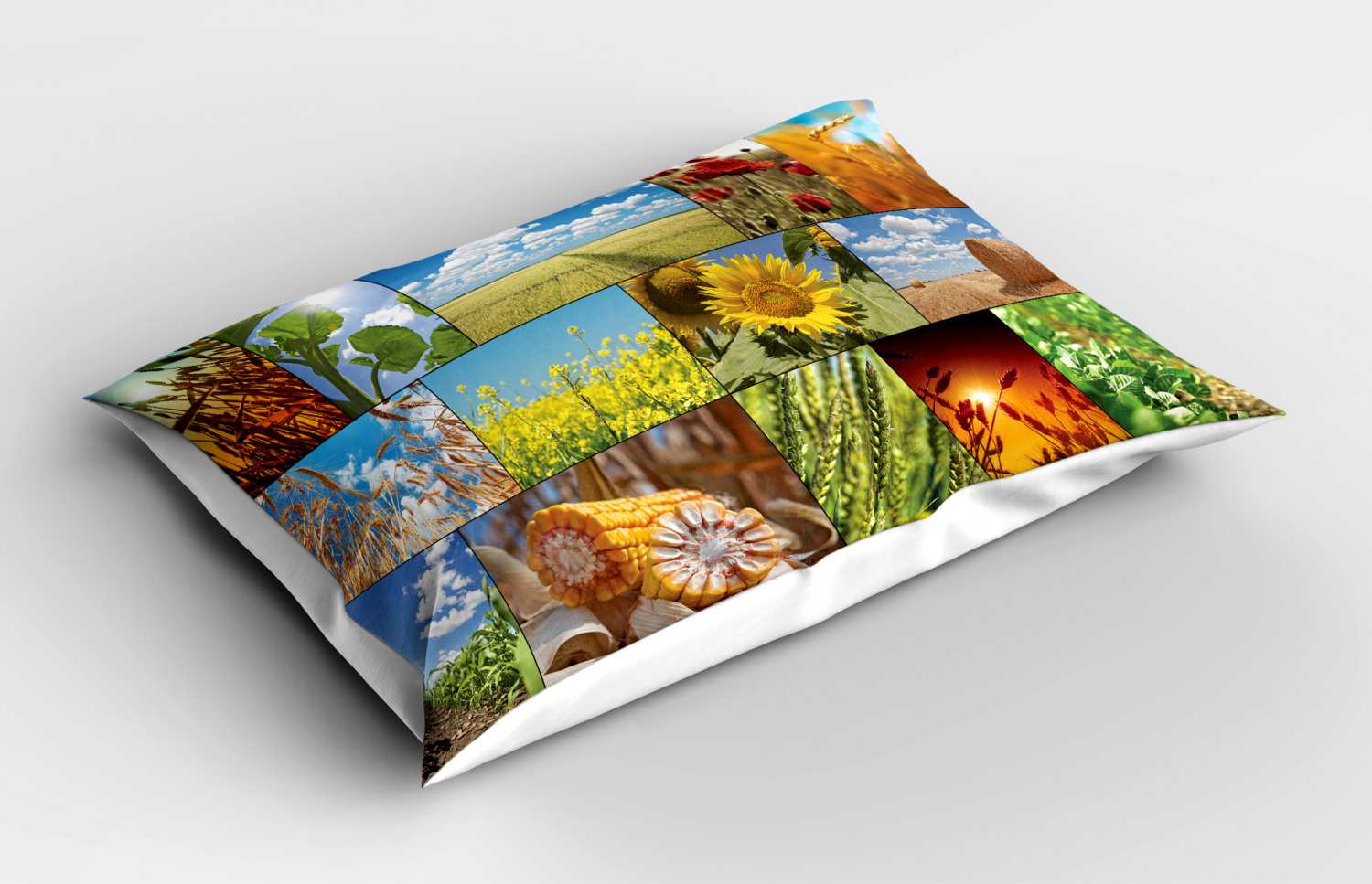 Colorful Collage Pillow Sham Decorative Pillowcase 3 Sizes for Bedroom