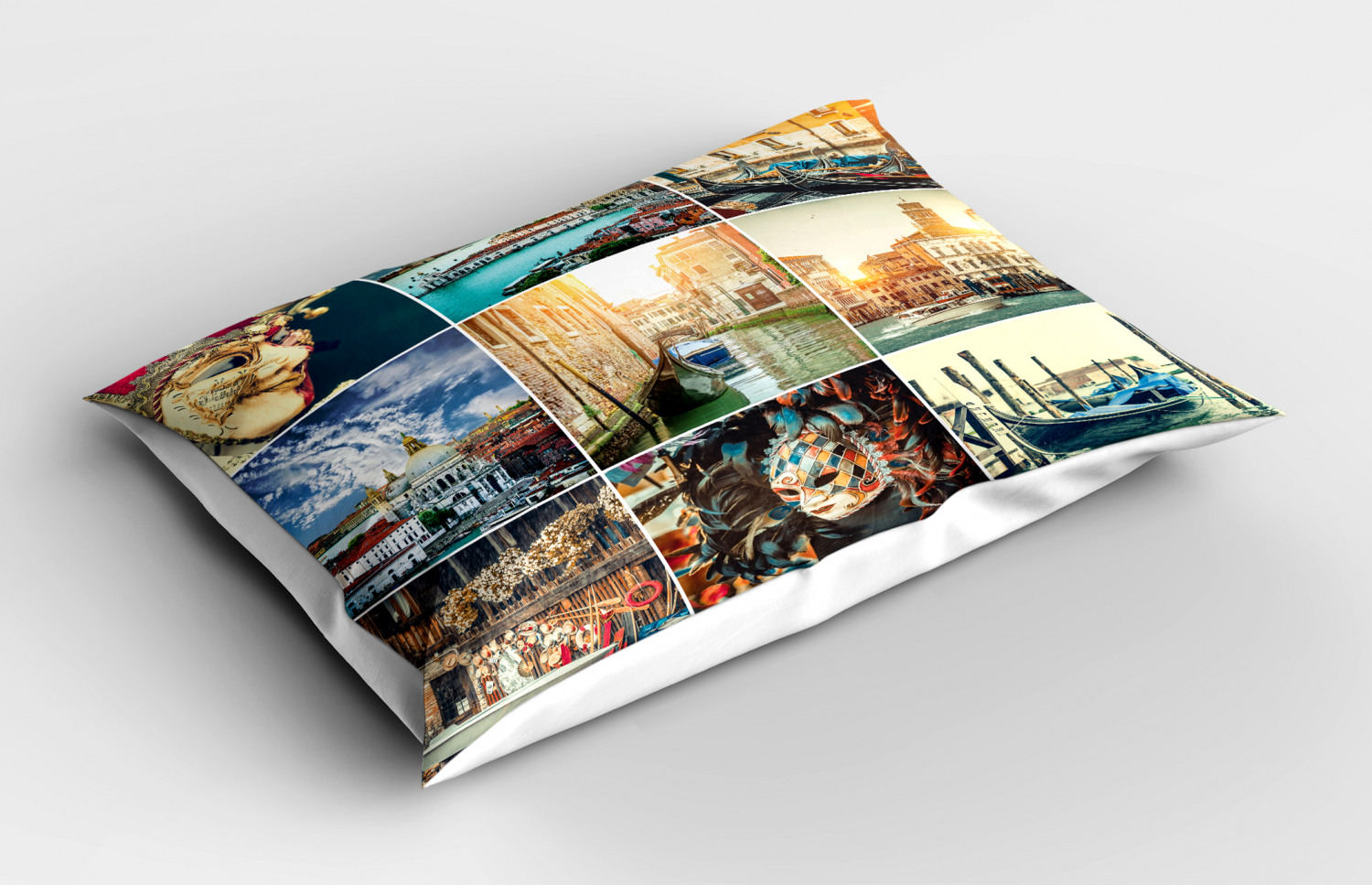 Colorful Collage Pillow Sham Decorative Pillowcase 3 Sizes for Bedroom