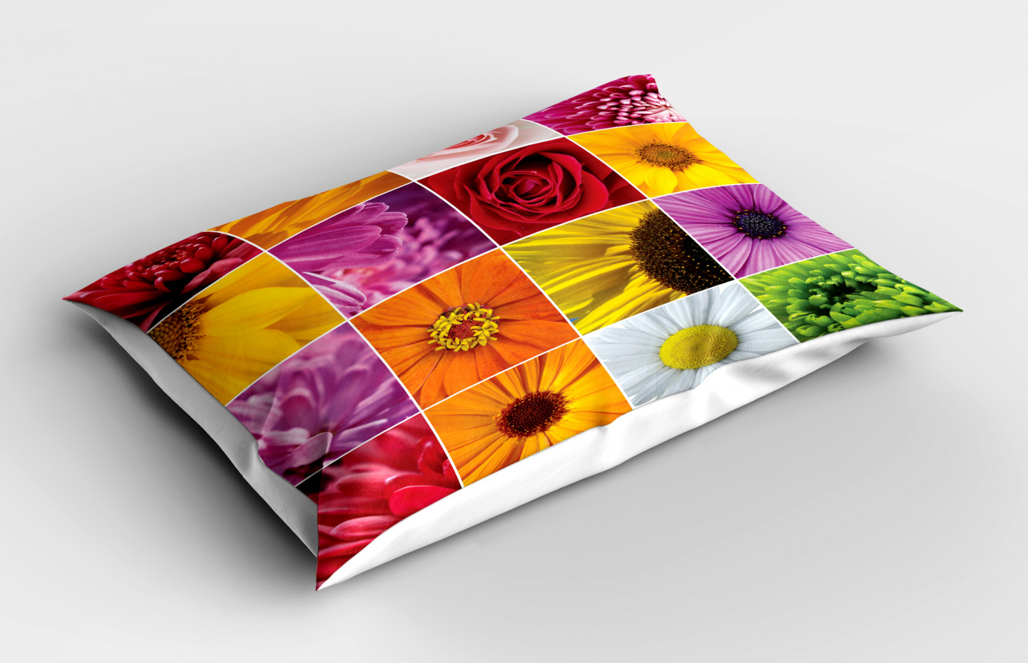 Colorful Collage Pillow Sham Decorative Pillowcase 3 Sizes for Bedroom
