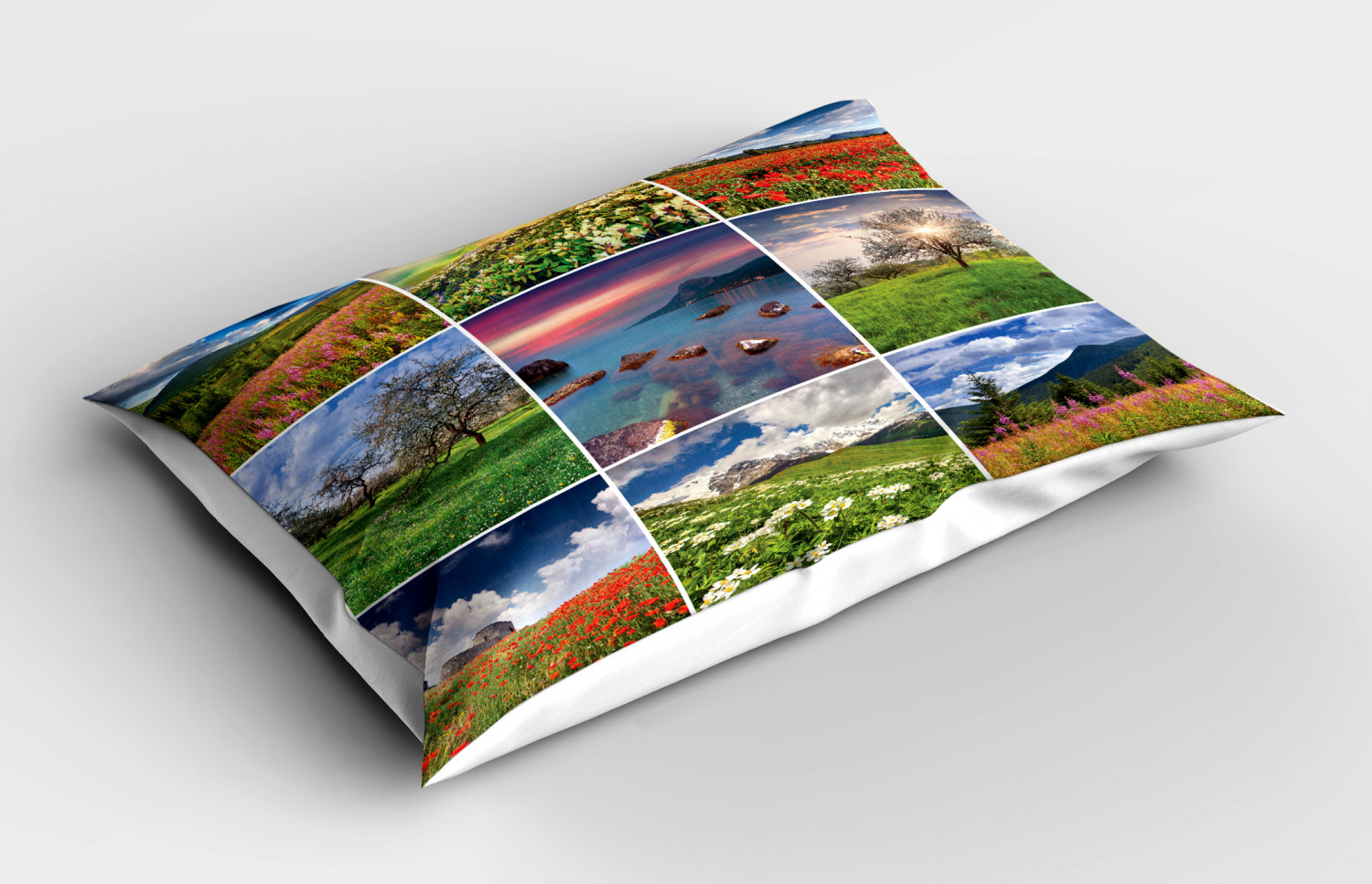 Colorful Collage Pillow Sham Decorative Pillowcase 3 Sizes for Bedroom