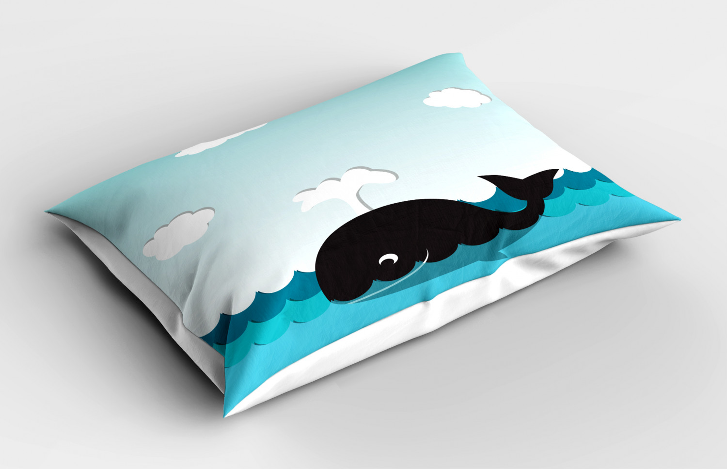 Marine Whale Pillow Sham Decorative Pillowcase 3 Sizes for Bedroom ...